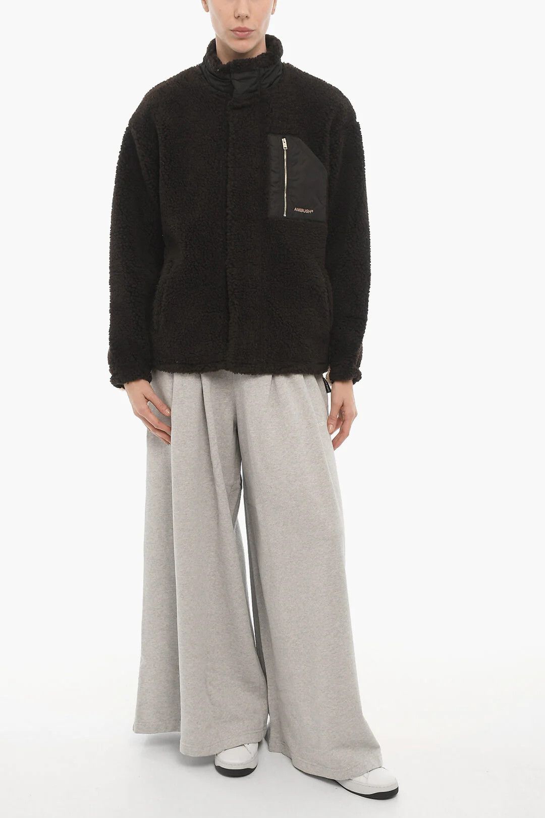 Ambush Design og1mm0426 Two-Tone Fleece Jacket in Beige & Brown Size M / US 6-8 / IT 42-44 - 4 Thumbnail