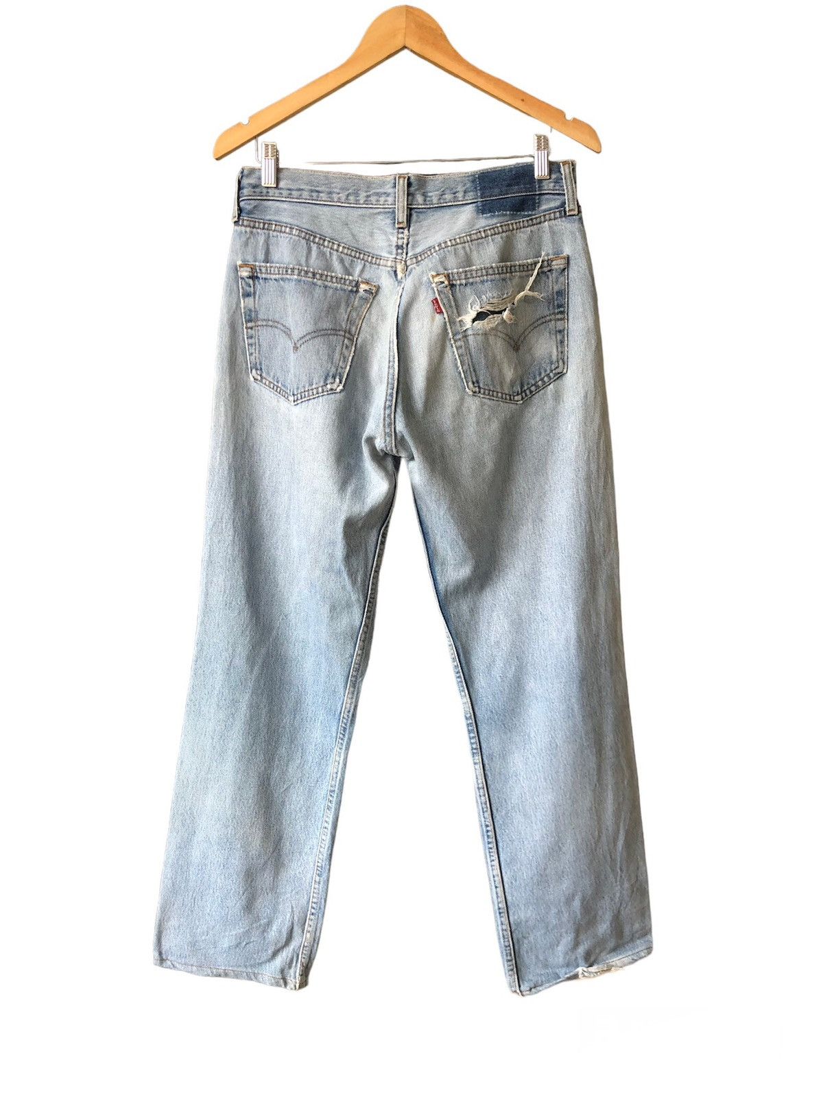 Levi's Kapital Style Vintage 90s Levis 501 Distressed Jeans Size US 30 / EU 46 - 2 Thumbnail