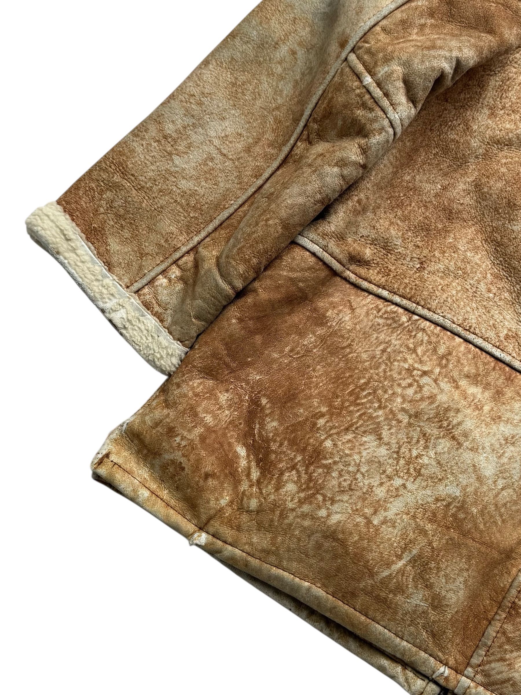 Vintage Y2K Faded Real Sheepskin Coat(V363) Size US M / EU 48-50 / 2 - 15 Thumbnail