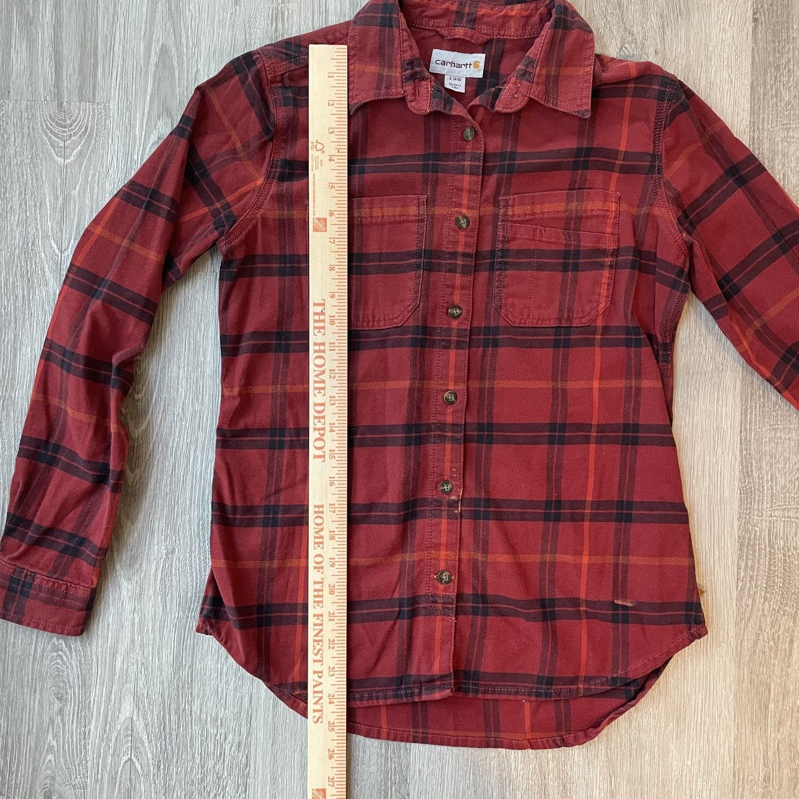 Carhartt Carhartt Women's Red Plaid Flannel Shirt Button Up Small 4/6 Size US S / EU 44-46 / 1 - 11 Thumbnail