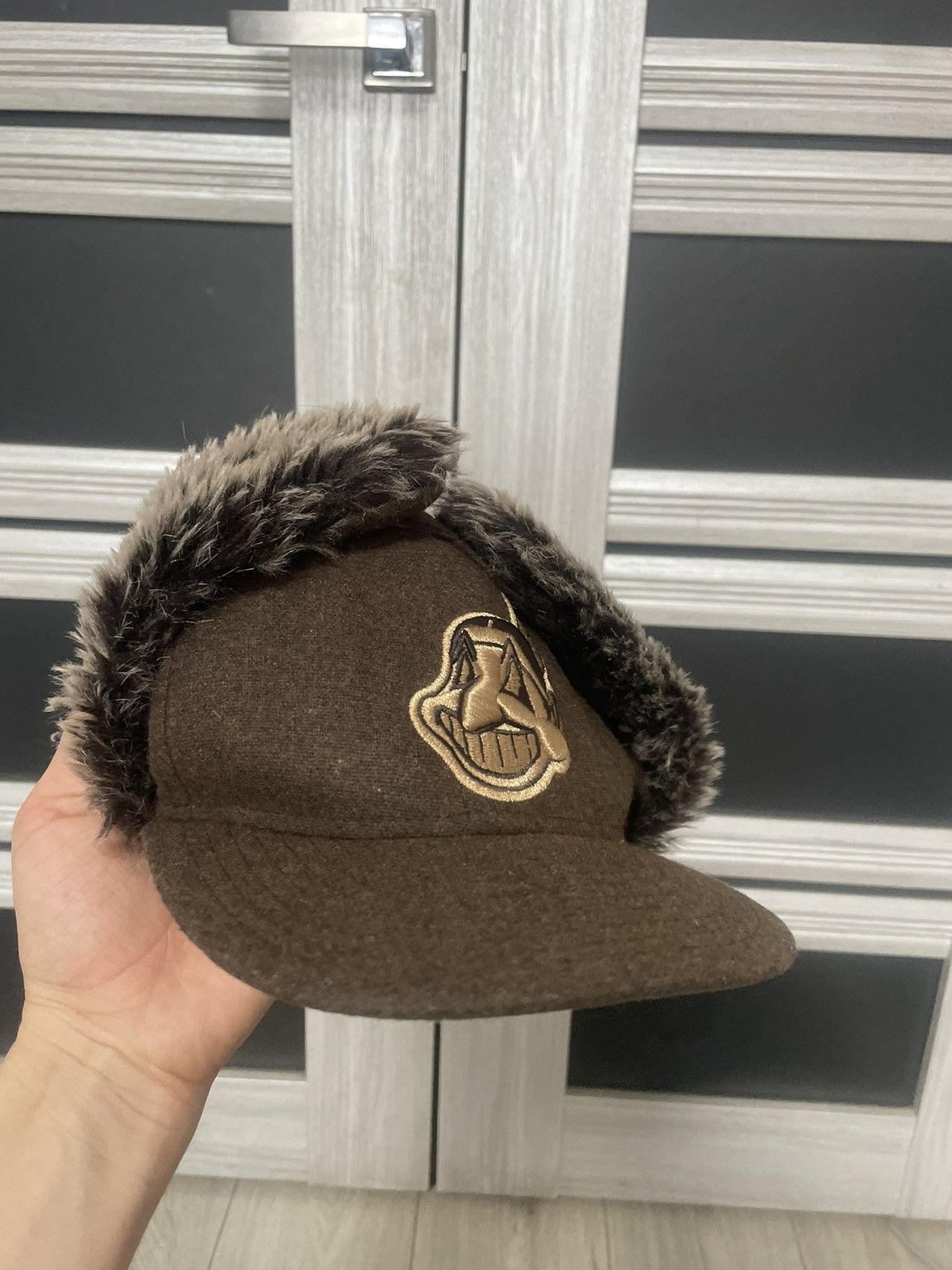 MLB × New Era New Era MLB Cleveland Indians Wool Trapper Hat Brown Fitted Size ONE SIZE - 10 Thumbnail