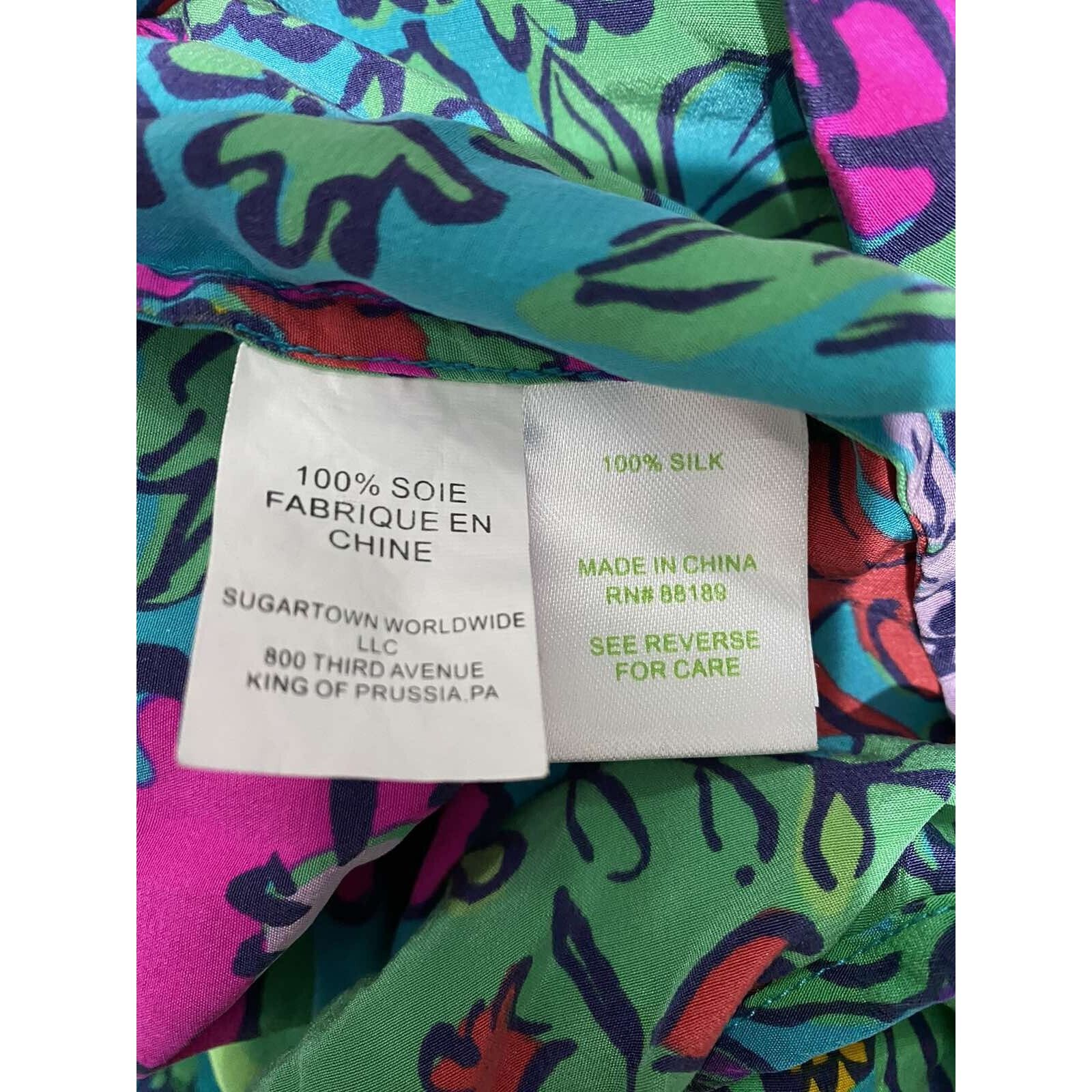 Lilly Pulitzer Lilly Pulitzer Shake your Tropical Silk Top Tank XS A002013 Size XS / US 0-2 / IT 36-38 - 4 Thumbnail