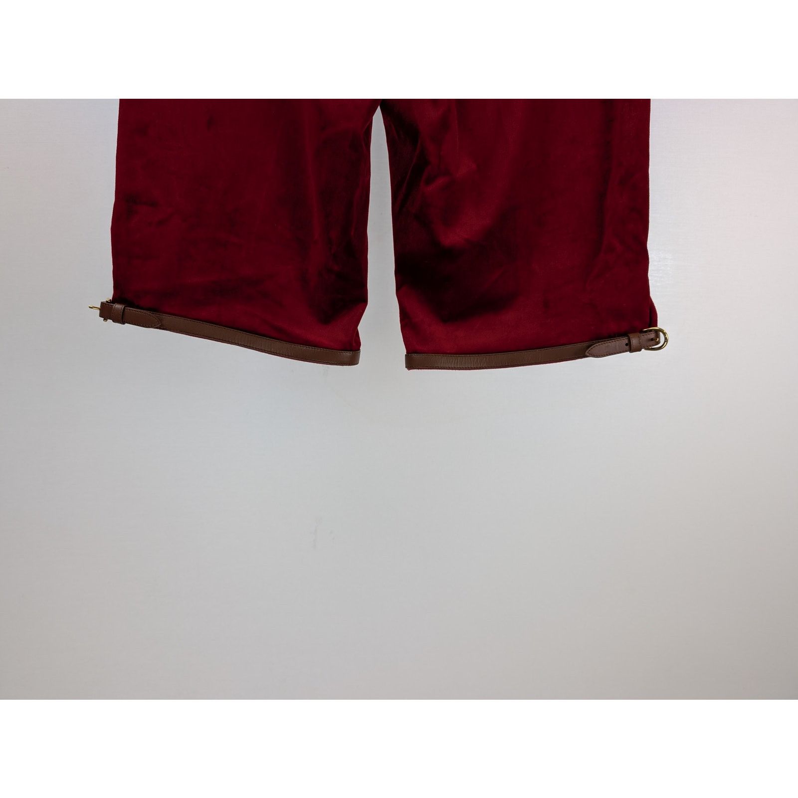 Gucci o1rshd1 Stretch Velvet W/Leather Short Pant in Fire/Mix Size US 32 / EU 48 - 9 Thumbnail