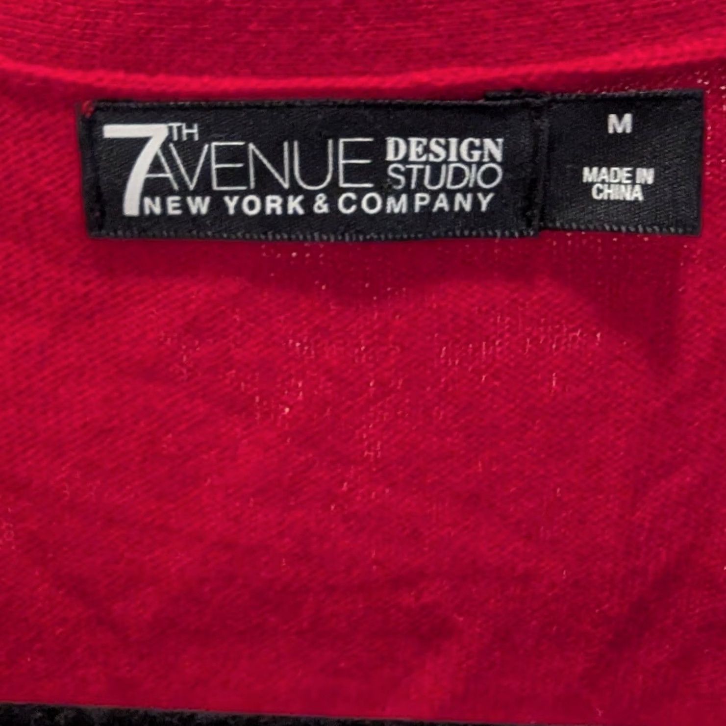 Vintage 7th Avenue NY & Co Red V-Neck Cardigan Sweater Womens M Jewel Button Front Lightweight Knit Casual Workwear Size M / US 6-8 / IT 42-44 - 6 Thumbnail