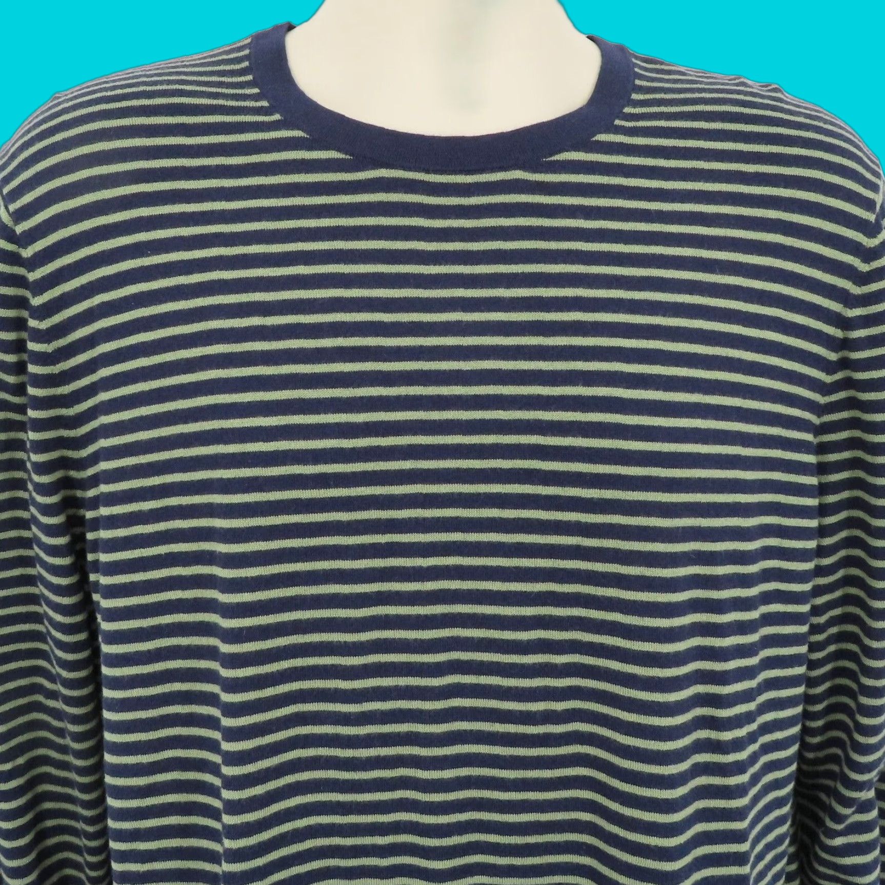 Brooks Brothers VINTAGE? Wait: It's not vintage. Brooks Brothers Red Fleece Mens XL Blue Green Striped Crew Neck Sweater Pullover Size US XL / EU 56 / 4 - 1 Thumbnail