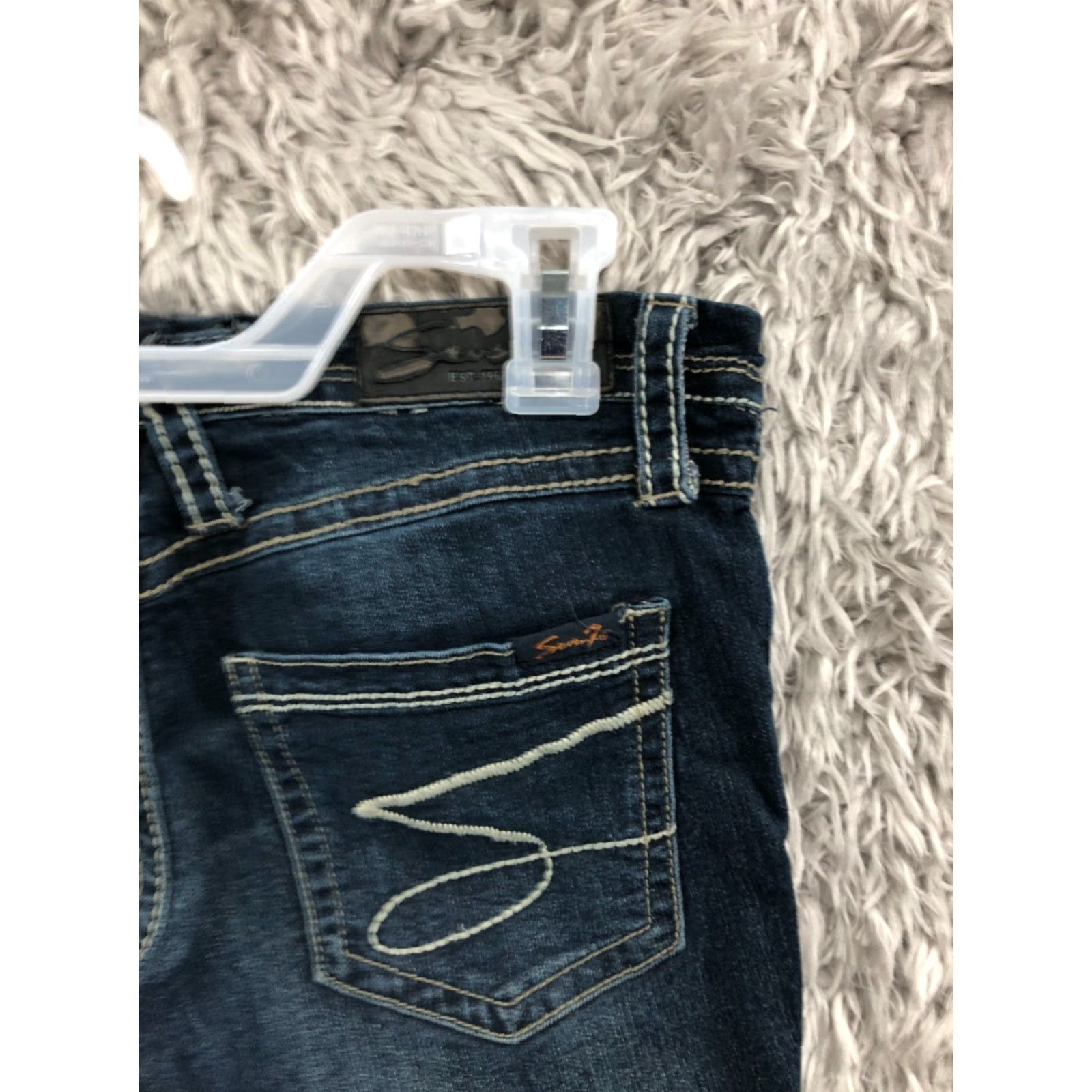 Vintage Seven7 Rucker Slim Bootcut Jeans Size 28 Dark Wash Blue Denim Womens Size 28" / US 6 / IT 42 - 6 Thumbnail