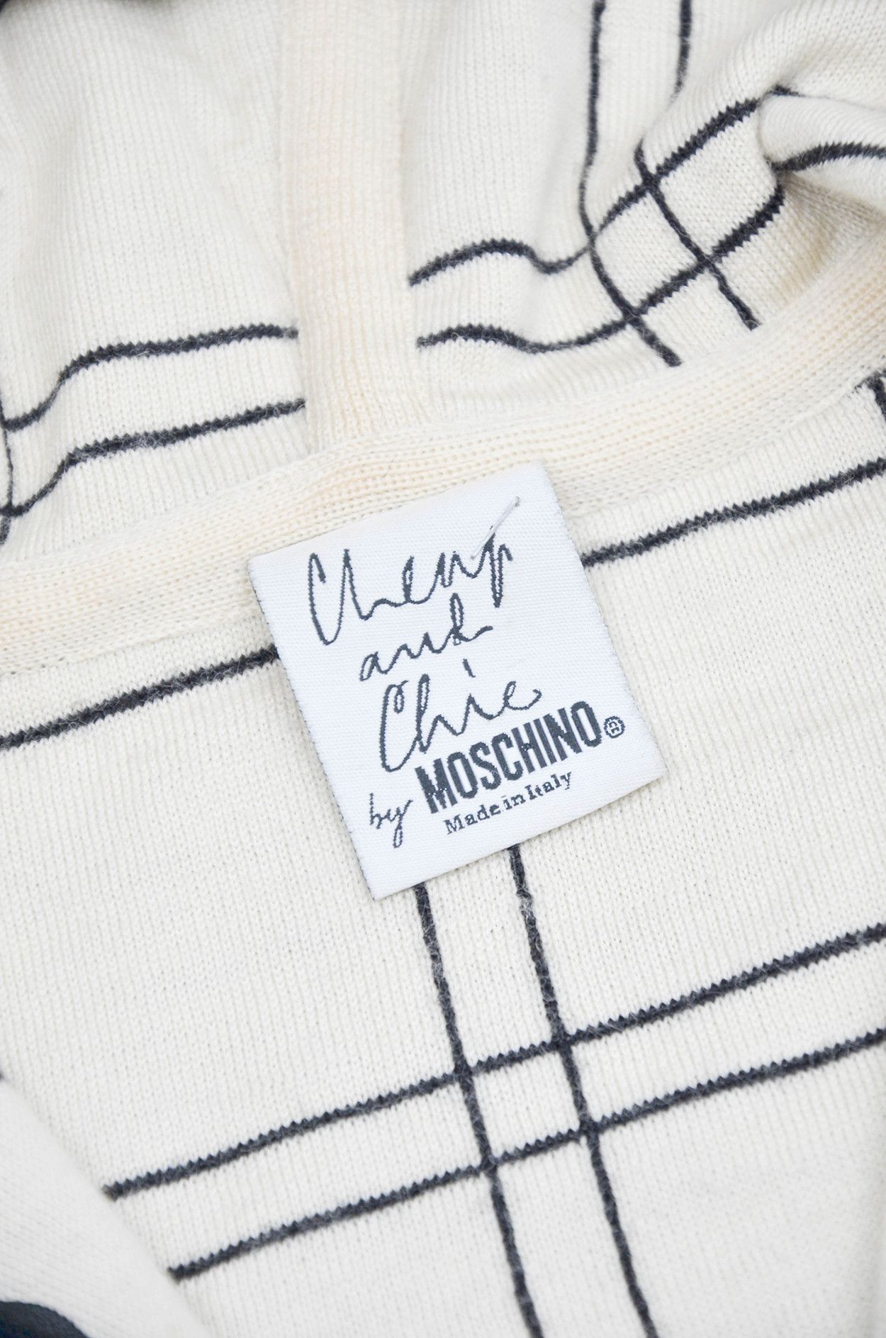 Moschino Vintage Checked Zip-Up Hoodie size M