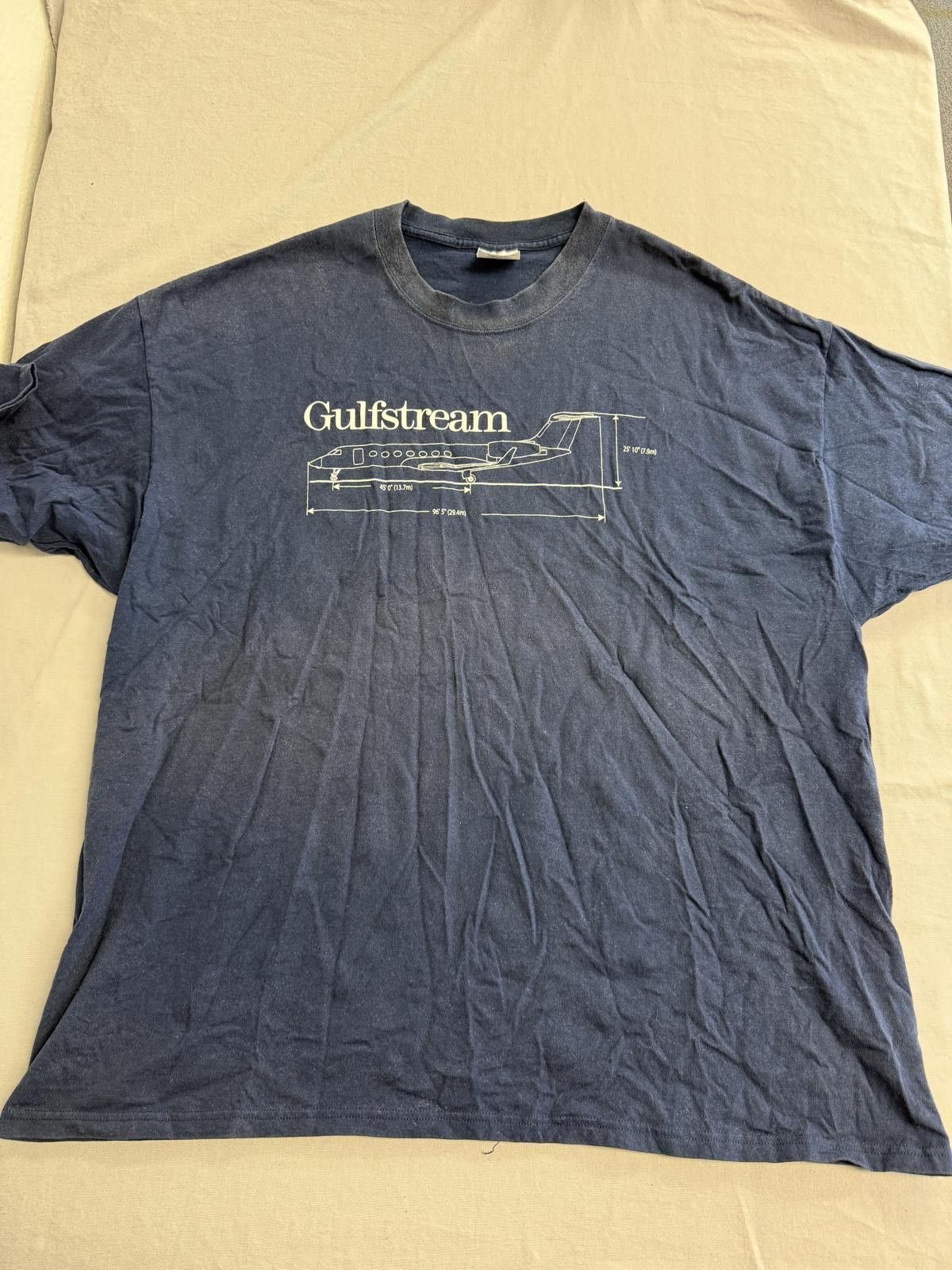 Port & Company Faded Gulfstream Plane T-shirt Private Jet Blue Print G450 Size US XXL / EU 58 / 5 - 1 Thumbnail