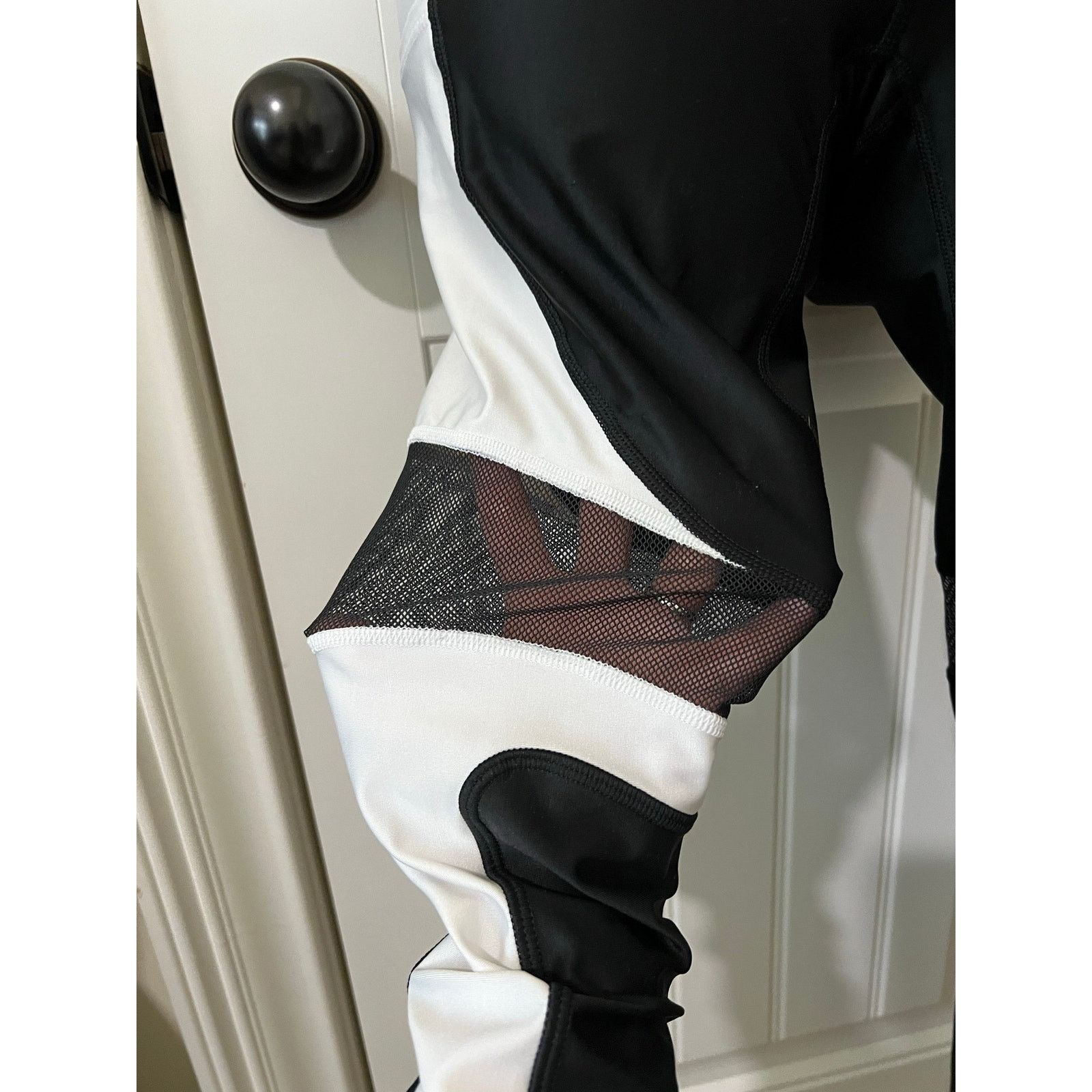Nike Colorblock Performance Running Tights Black/White Mid Rise Size 25" / US 0 / IT 36 - 8 Thumbnail