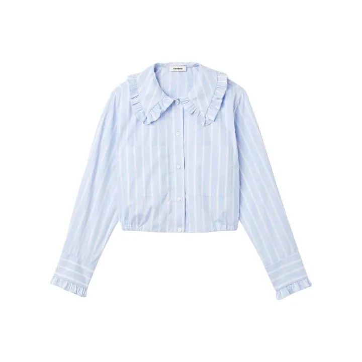 Sandro Sandro Striped Long Sleeve Blouse for Women 0079 Size XS / US 0-2 / IT 36-38 - 1 Thumbnail