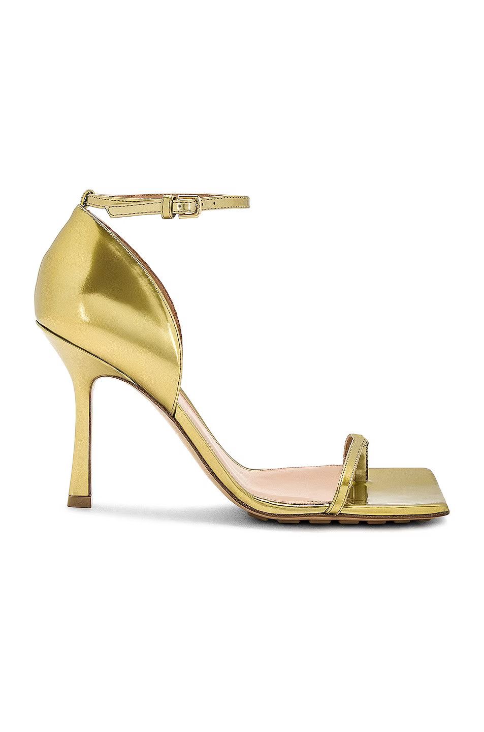 image of Bottega Veneta O1Loc1C0324 729742 Stretch Strap Sandals In Gold, Women's