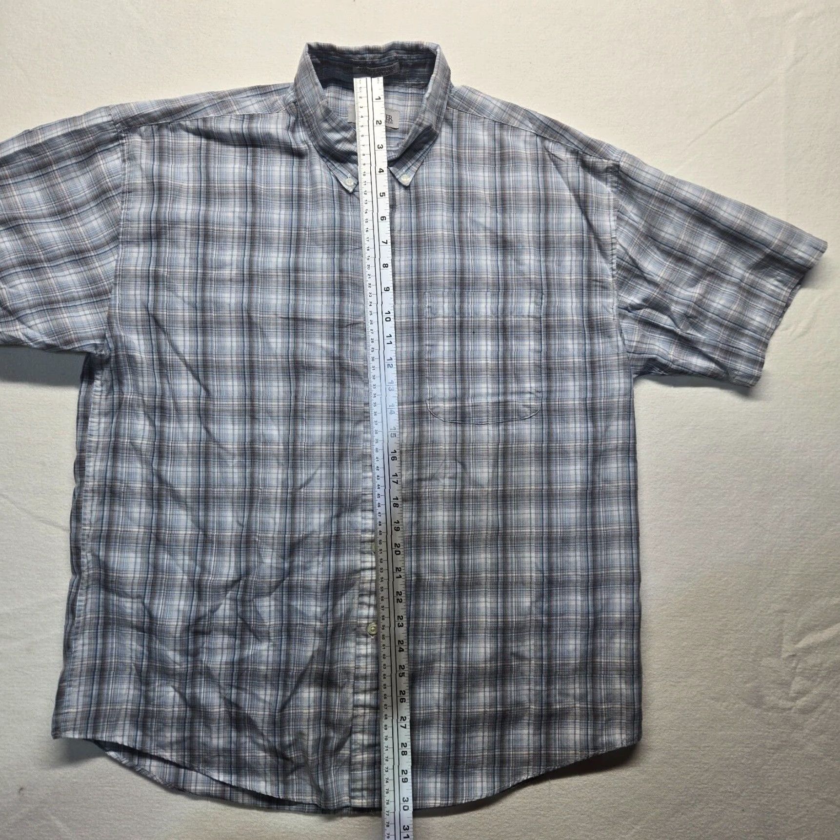 Vintage Sun River Blue Check Short Sleeve Button-Up Shirt Adult Large Mens Size US L / EU 52-54 / 3 - 6 Thumbnail