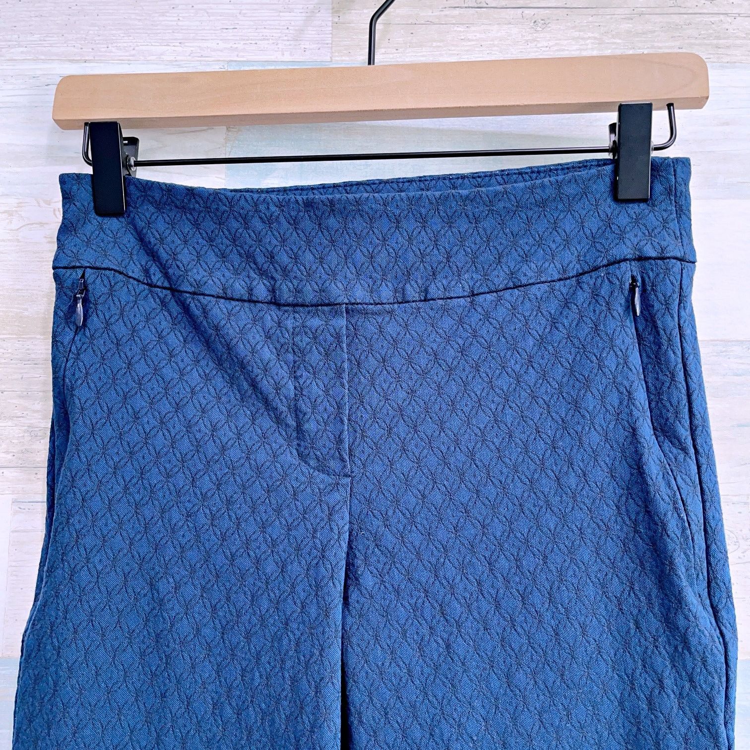 J. Jill Magaret M Jacquard Slimming Pants Blue Pull On Mid Small Size 26" / US 2 / IT 38 - 2 Thumbnail