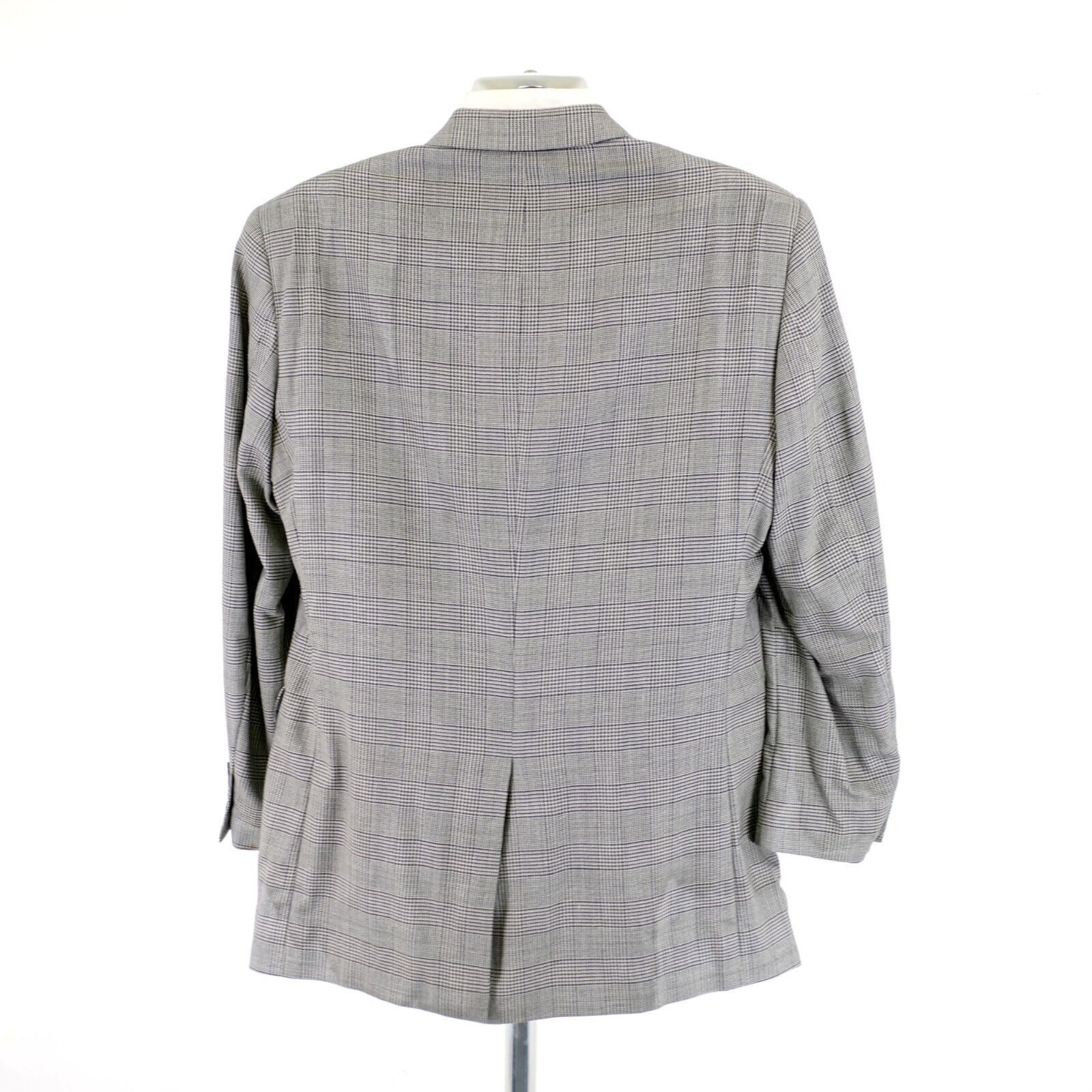 Jos. A. Bank Jos A Bank Silk Wool Gray Glen Plaid 42L Sport Coat / Blazer Size 42L - 6 Thumbnail