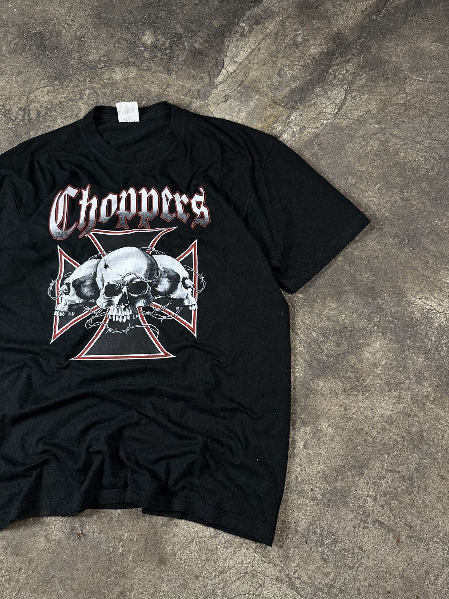 Vintage Rare 2000s West Coast Choppers Skull Cross Y2k T-shirt Size US L / EU 52-54 / 3 - 3 Thumbnail