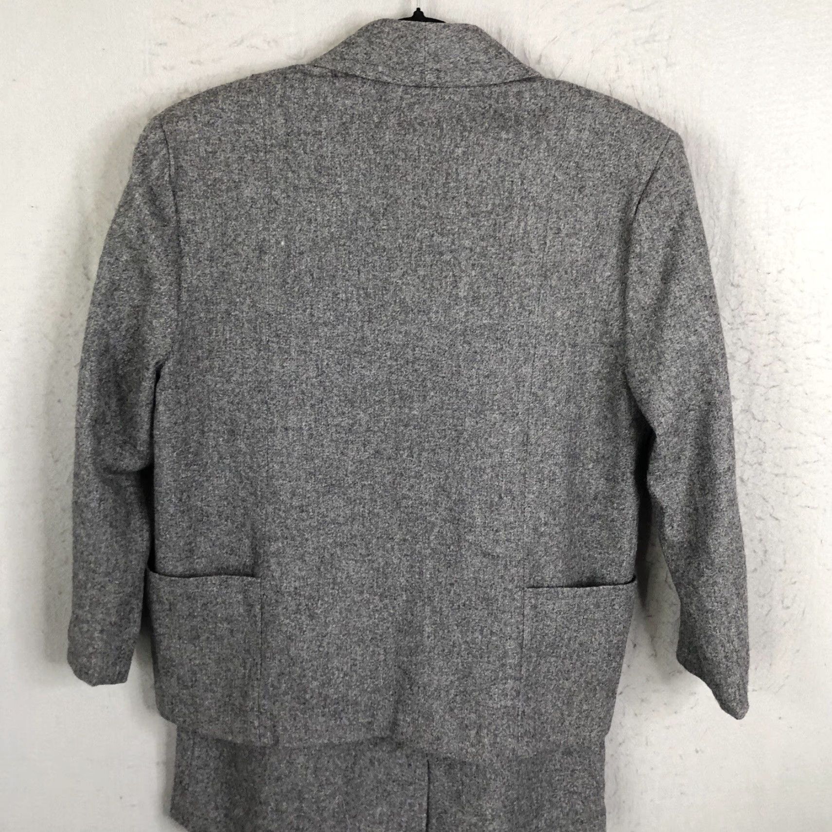 Vintage VINTAGE Allison Roberts Skirt Suit Womens S Gray 100% Wool Academia Old Money 2 Piece Size 28" / US 6 / IT 42 - 3 Thumbnail
