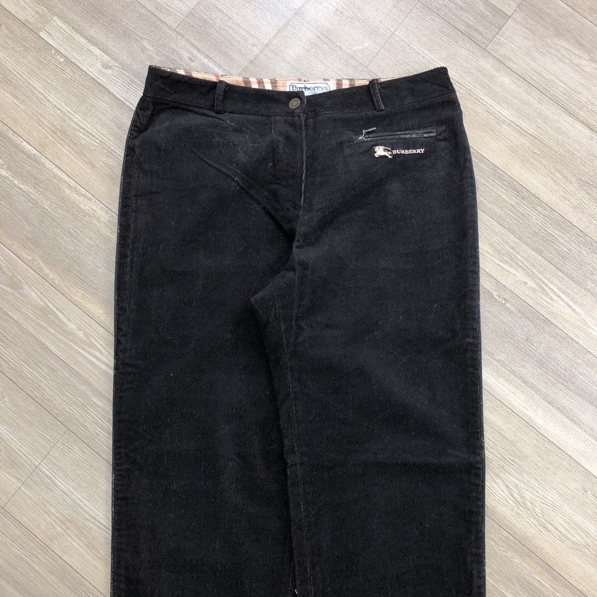 Burberry × Burberry Prorsum × Vintage 1990s Burberrys Nova Check Corduroy Brown Pants Size US 28 / EU 44 - 2 Thumbnail