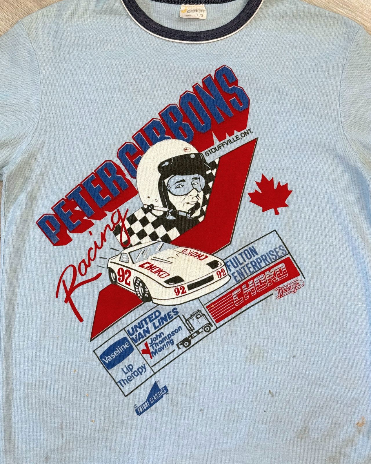 Vintage Rare Vintage 80's Peter Gibbons Racing Ringer T-Shirt Large Size US L / EU 52-54 / 3 - 3 Thumbnail