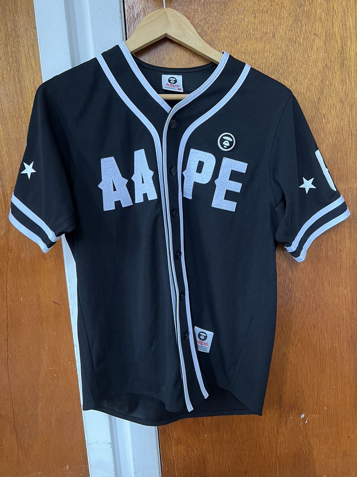 BAPE Majestic Baseball Shirt Shirt Black Men's - US