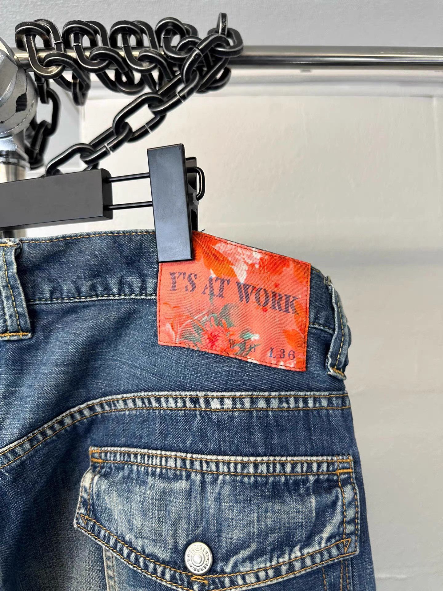 Yohji Yamamoto Yohji yamamoto y's for men Washed Floral Bud Jeans K20 Size US 33 - 6 Thumbnail