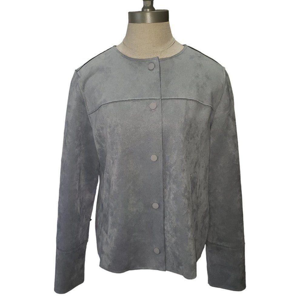 Chicos Ct1399 Chico's Grey Suede Feel Jacket Size 8, Chicos 1 Size M / US 6-8 / IT 42-44 - 1 Thumbnail