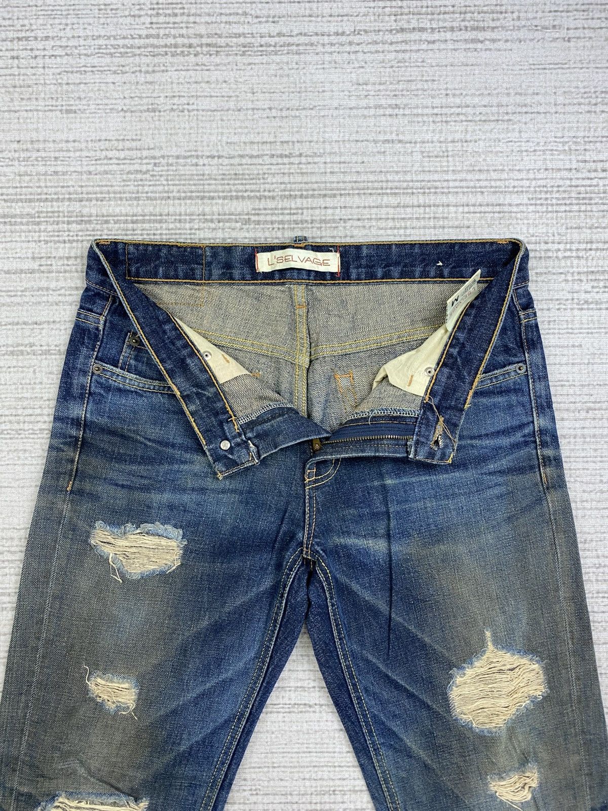 Hysteric Glamour × Vintage Vintage L’Selvage Jeans Distressed Denim Pants Size US 31 - 8 Thumbnail
