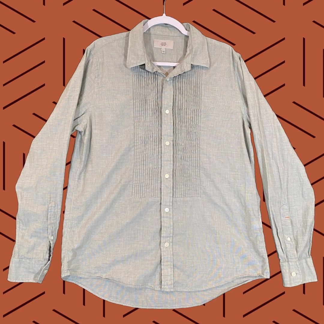 Vintage VINTAGE JACK SPADE Dress Shirt Men Large Gray Long Sleeve Button Up Casual Business Size 42R - 1 Thumbnail