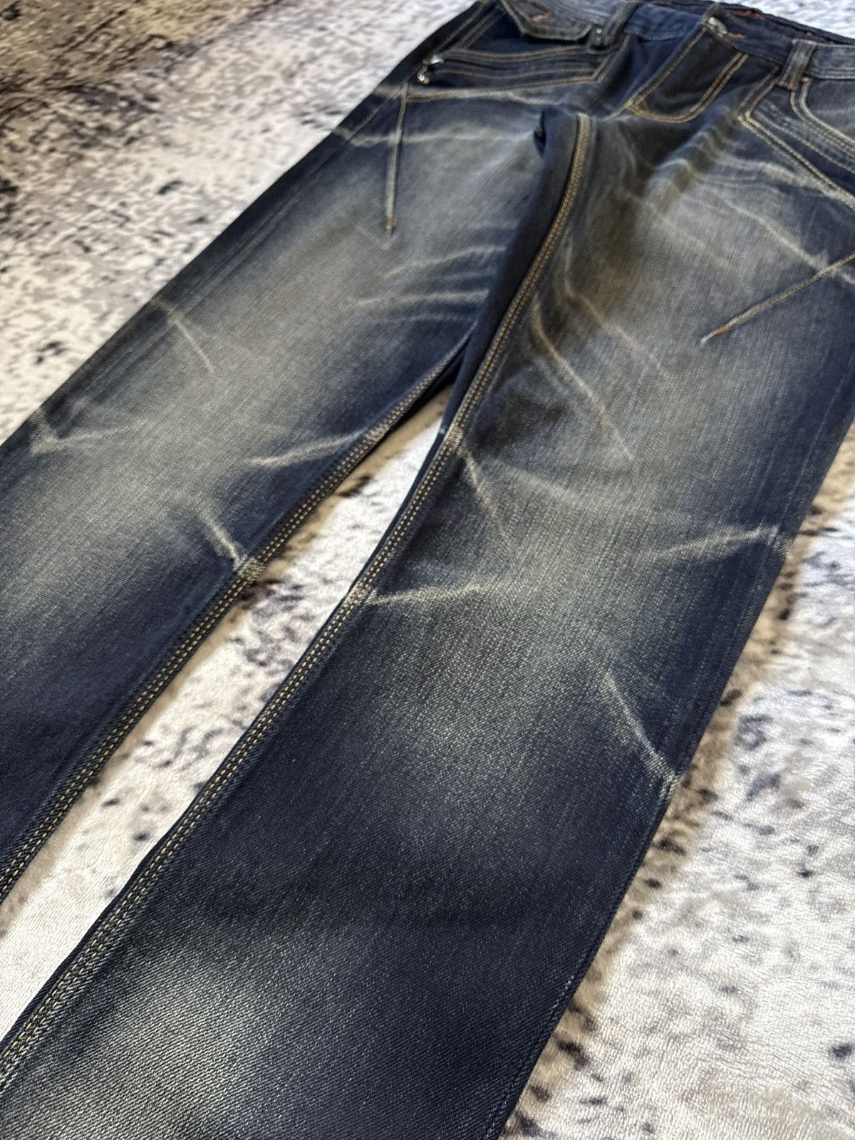 Nicole Club Nicole Club Japan Mud Wash Contrast Stitch Flare Jeans Rare Size US 29 - 10 Thumbnail