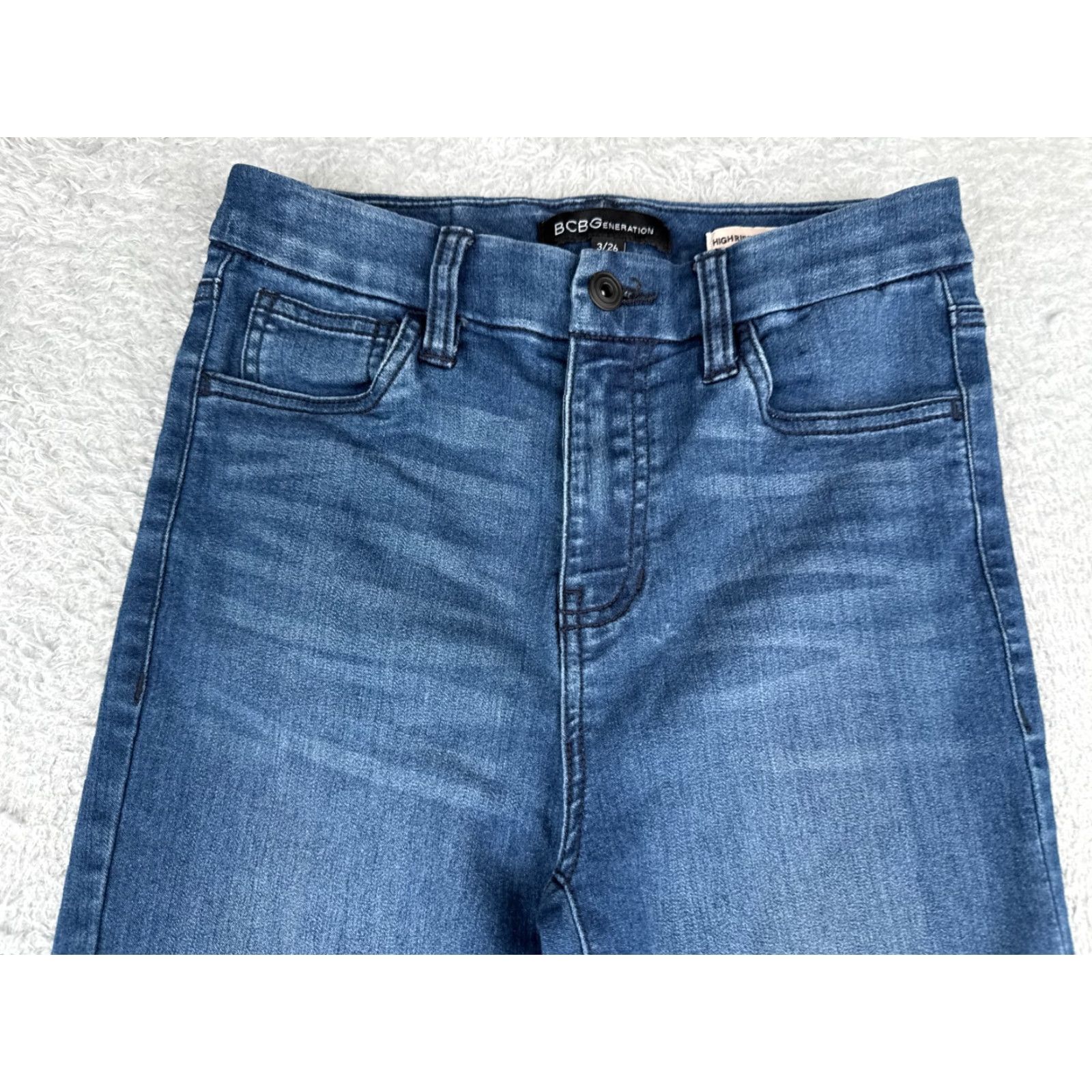 BCBGeneration BCBGeneration Jeans Juniors 3 Blue Denim High Rise Skinny Cotton 24x26 Jeans Womens Boyfriends? Size 26" / US 2 / IT 38 - 4 Thumbnail