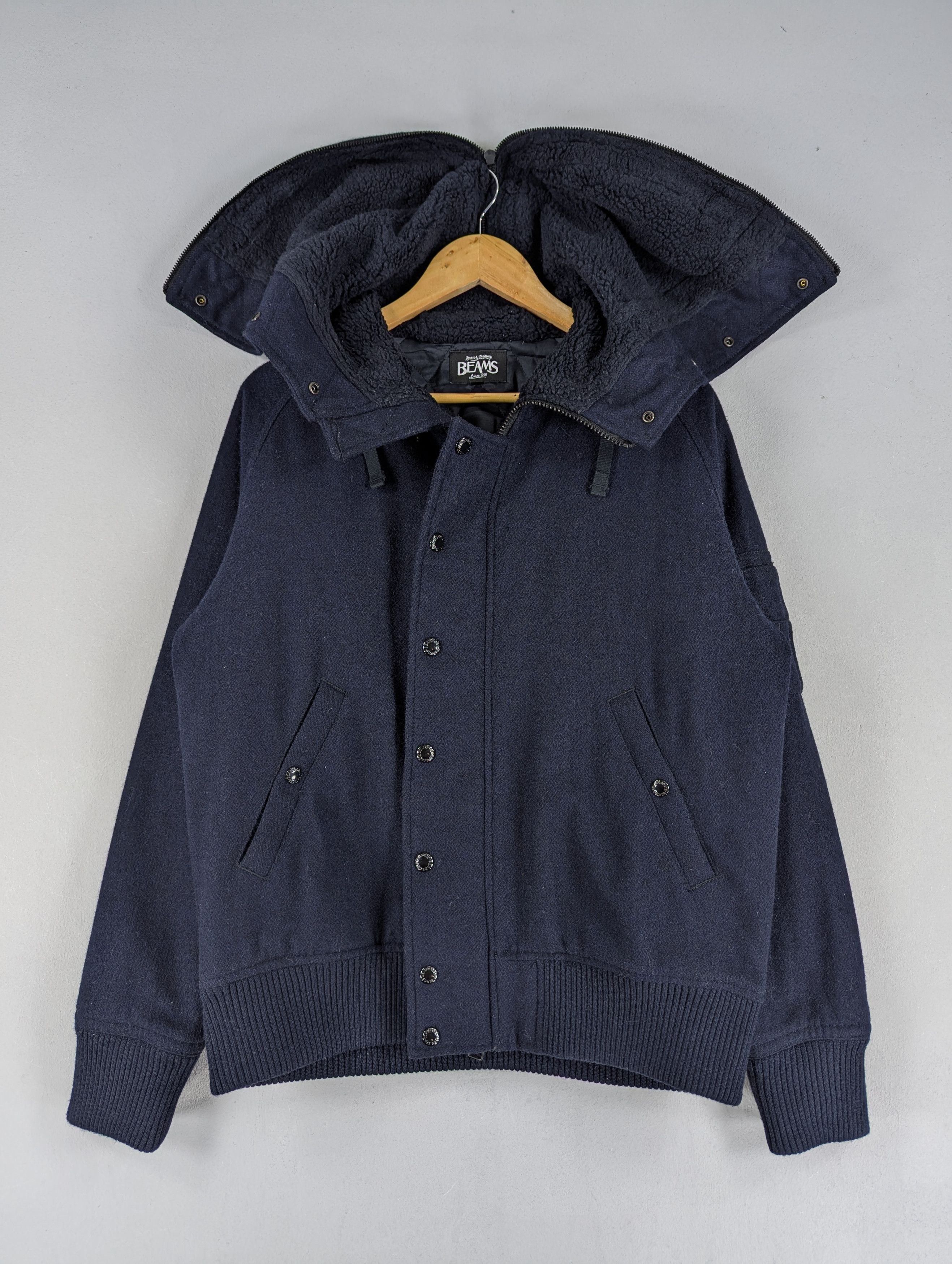 Beams Plus Japanese Brand Beams Quilted Lined Wool Hoodie Jacket Size US L / EU 52-54 / 3 - 1 Thumbnail
