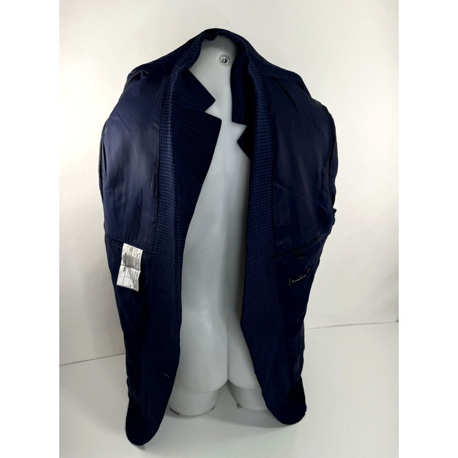 Ermenegildo Zegna Ermenegildo Zegna Blazer Mens 48 Wool Linen Plaid Blue Blazer - Plaid Pattern, Wool/Linen Lining, Regular Size, 48R Mens Blazer Size 48R - 5 Thumbnail