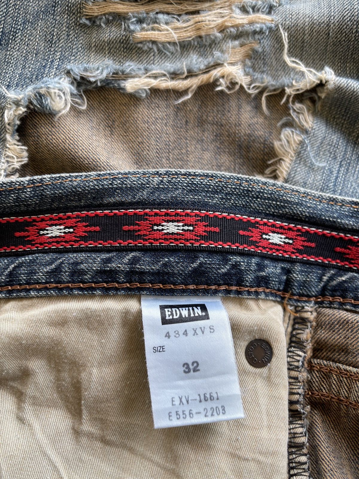 Vintage Vintage Edwin Distressed Denim Size US 33 - 10 Thumbnail