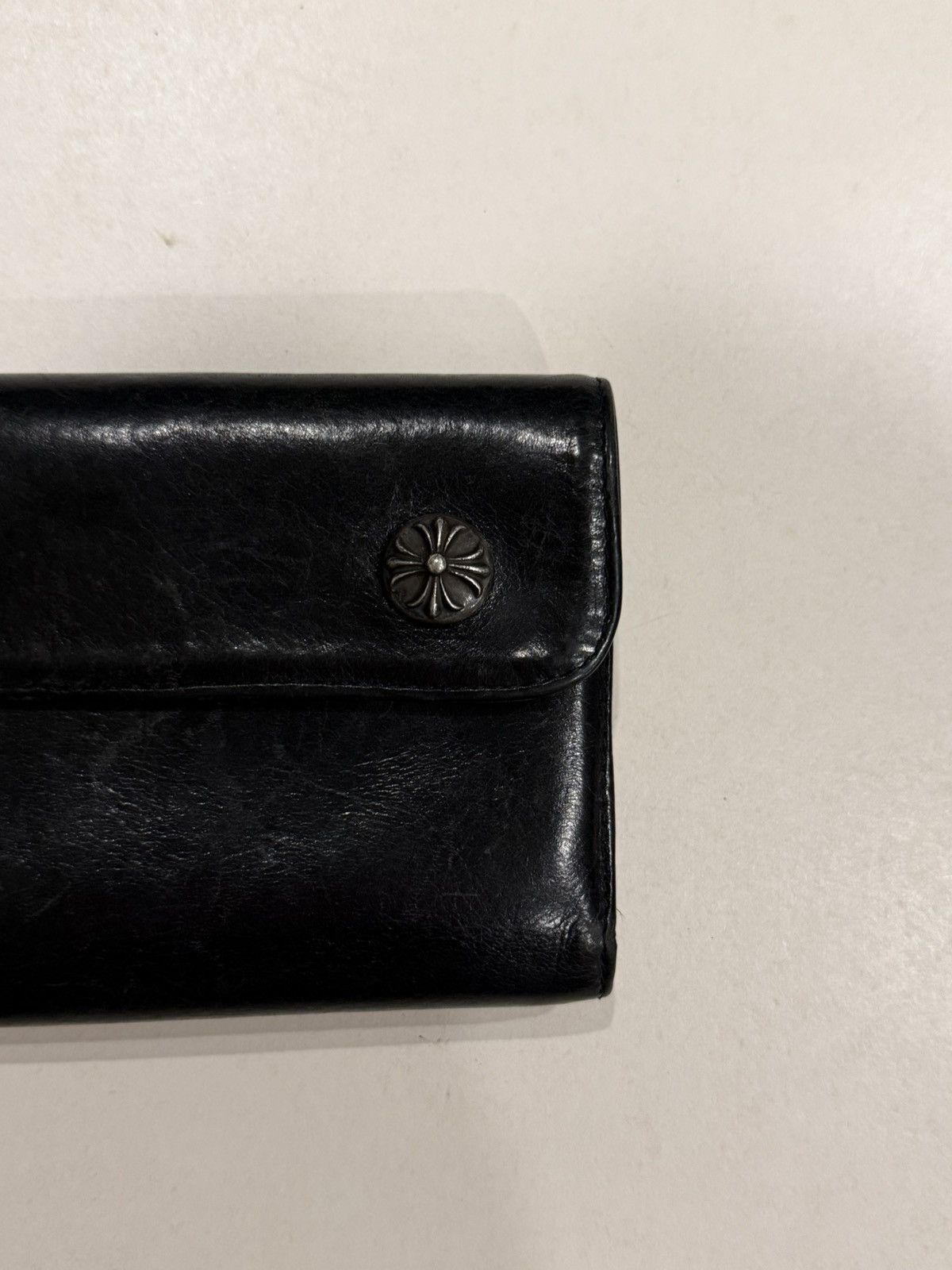 Chrome Hearts Chrome Hearts Wave Wallet Black Leather Silver Cross Balls Size ONE SIZE - 4 Thumbnail