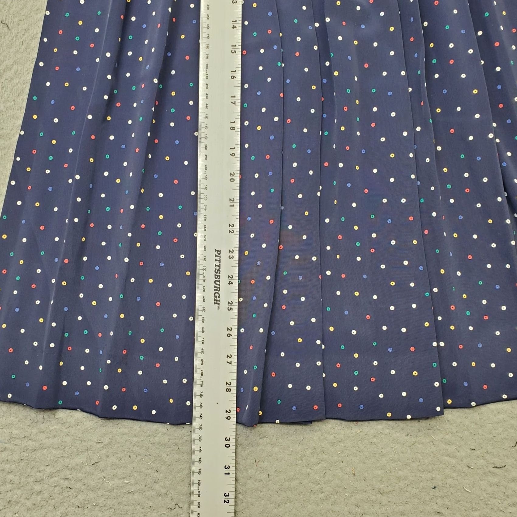 Talbots Talbots A-Line Skirt Womens Size 6 Multicolor Polka Dot Pleated Front Side Button Skirt Size 28" / US 6 / IT 42 - 3 Thumbnail