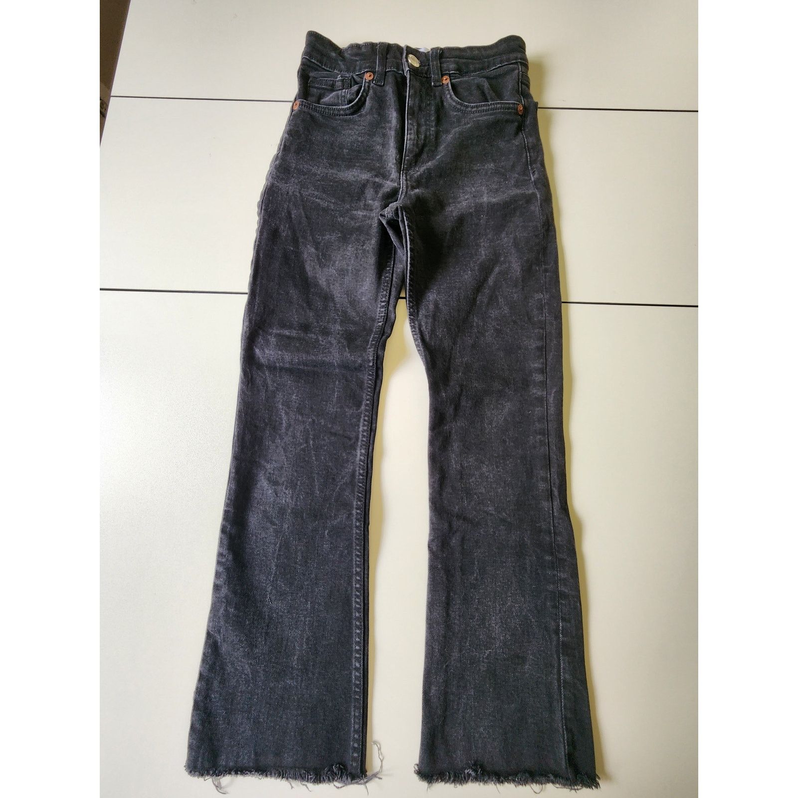 Zara Vintage Zara Black Flare Wide Leg Jeans Womens 4 Size 27" / US 4 / IT 40 - 1 Thumbnail