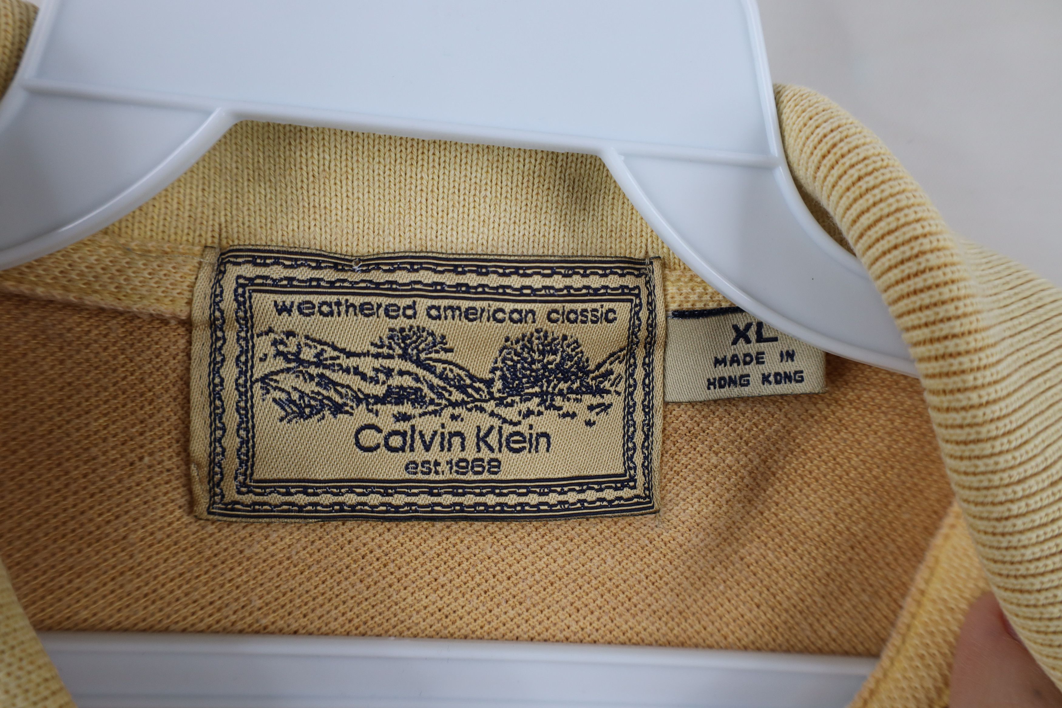 Calvin Klein × Vintage Vintage 90s Calvin Klein Dye Stonewash Collared Polo Shirt Size US XL / EU 56 / 4 - 11 Thumbnail