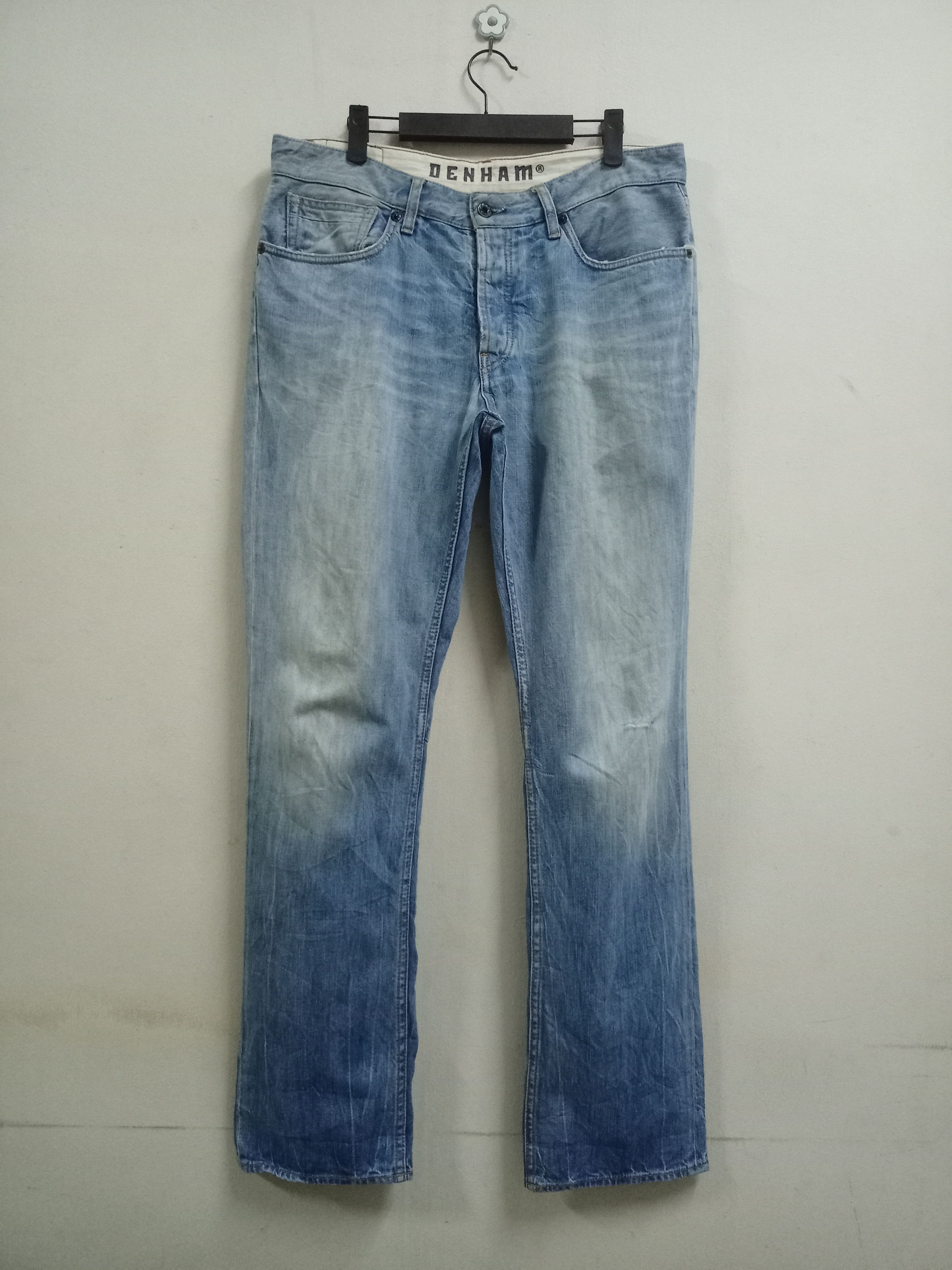 DENHAM Vintage Denhan Razor Blue Wash Loose Jeans 35x33 Size US 35 - 1 Thumbnail