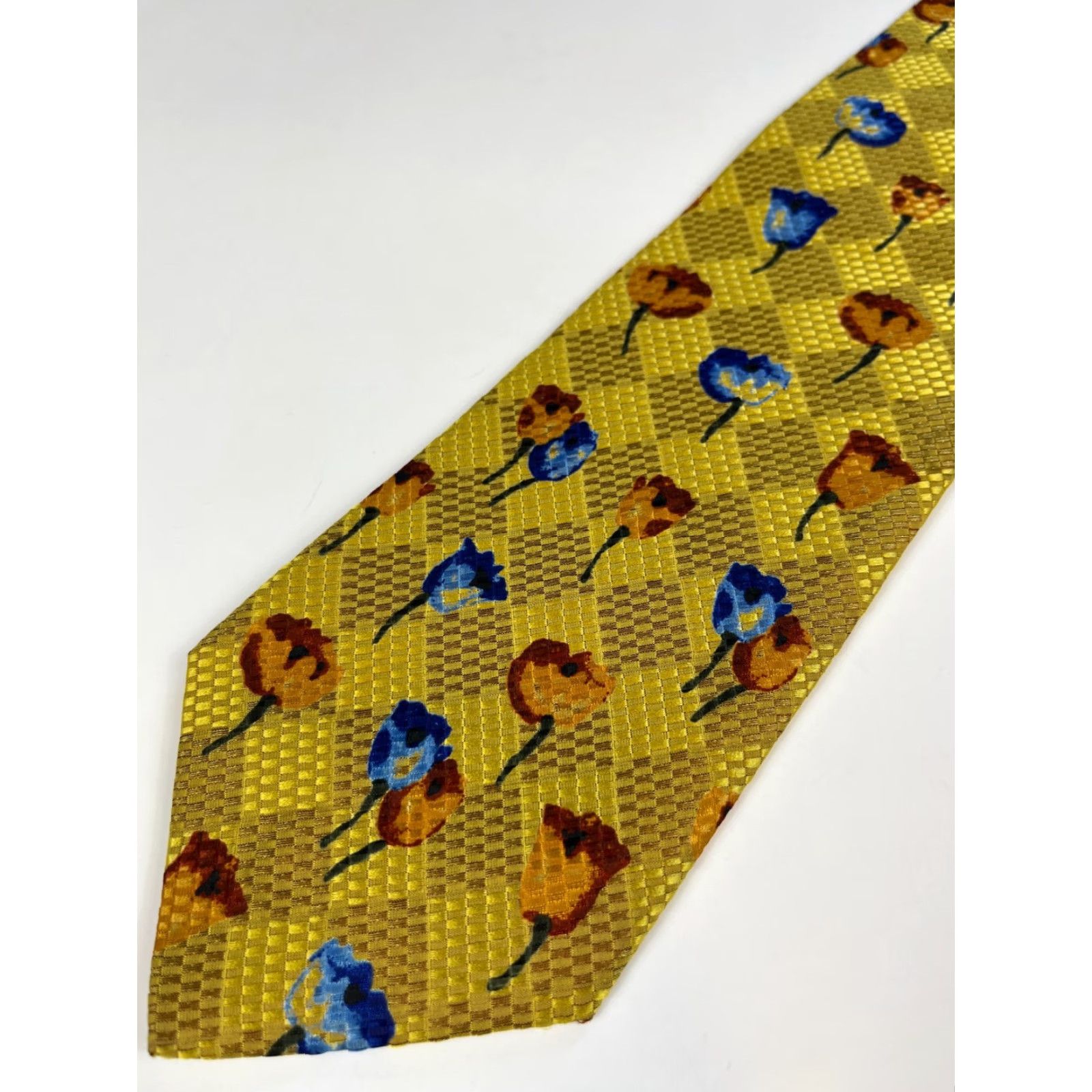 Ermenegildo Zegna VINTAGE Mens Ermenegildo Zegna Luxury Silk Tie Floral Tulips Made in Italy Size ONE SIZE - 4 Thumbnail
