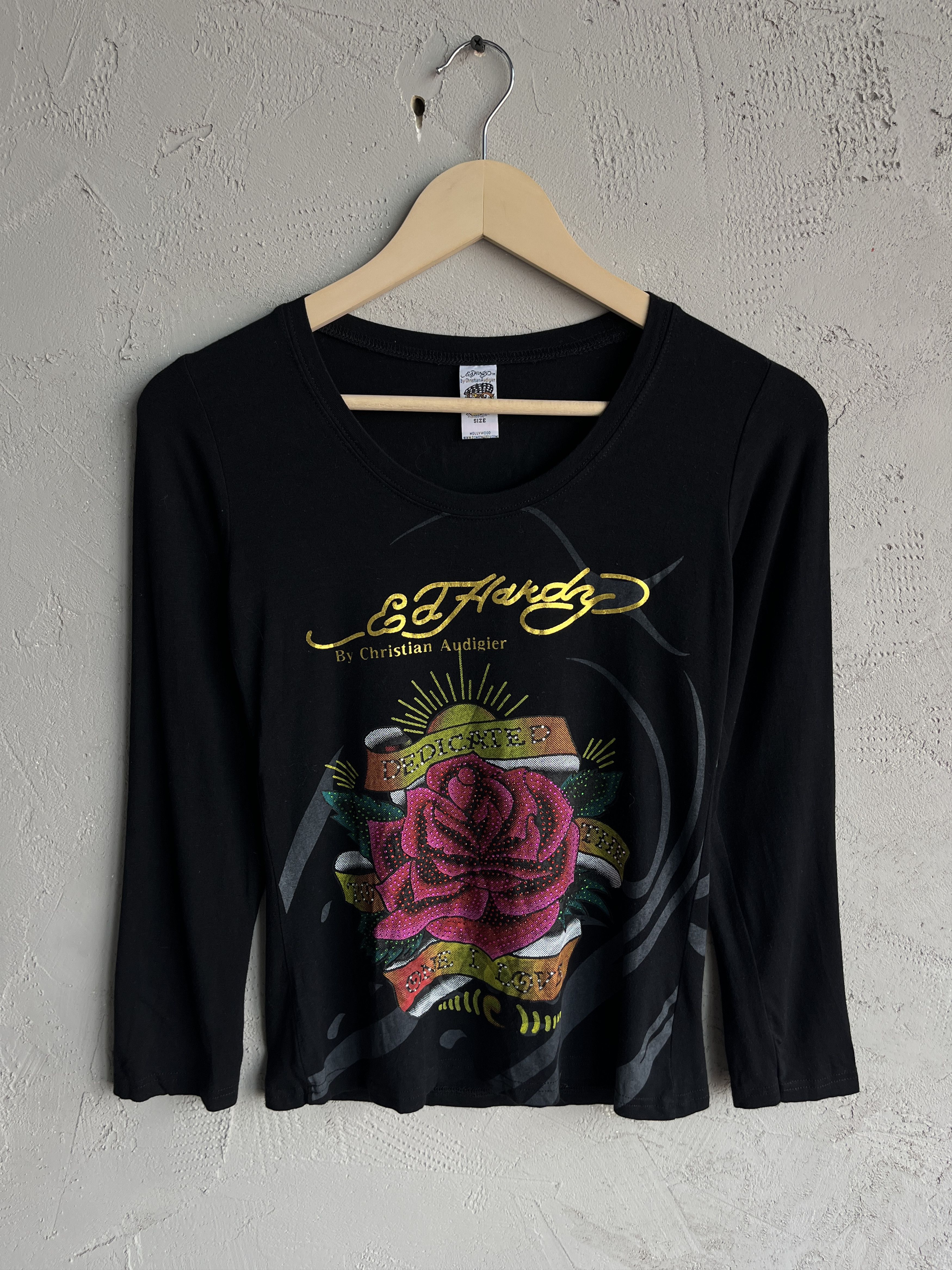 Ed Hardy Vintage Y2K 90s Ed Hardy Christian Audigier Roses Longsleeve Size S / US 4 / IT 40 - 1 Thumbnail