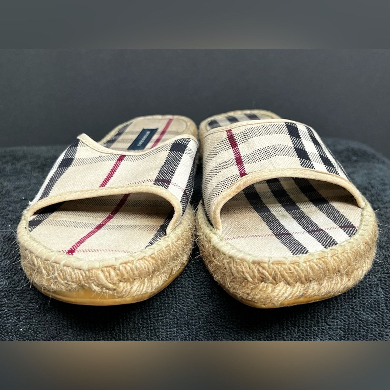 Burberry Burberry Nova Check Jute Espadrille Slides Eur 38 US 7.5-8 Size US 8 / IT 38 - 4 Thumbnail