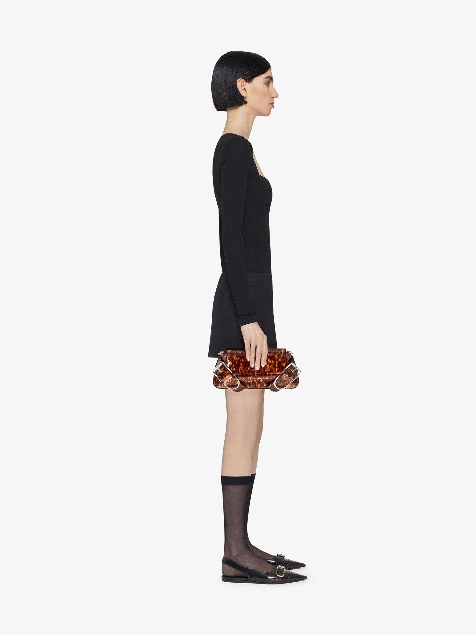 Givenchy o1w1db10325 Size: OS/Voyou Flap Bag in Black/Brown Size ONE SIZE - 4 Thumbnail