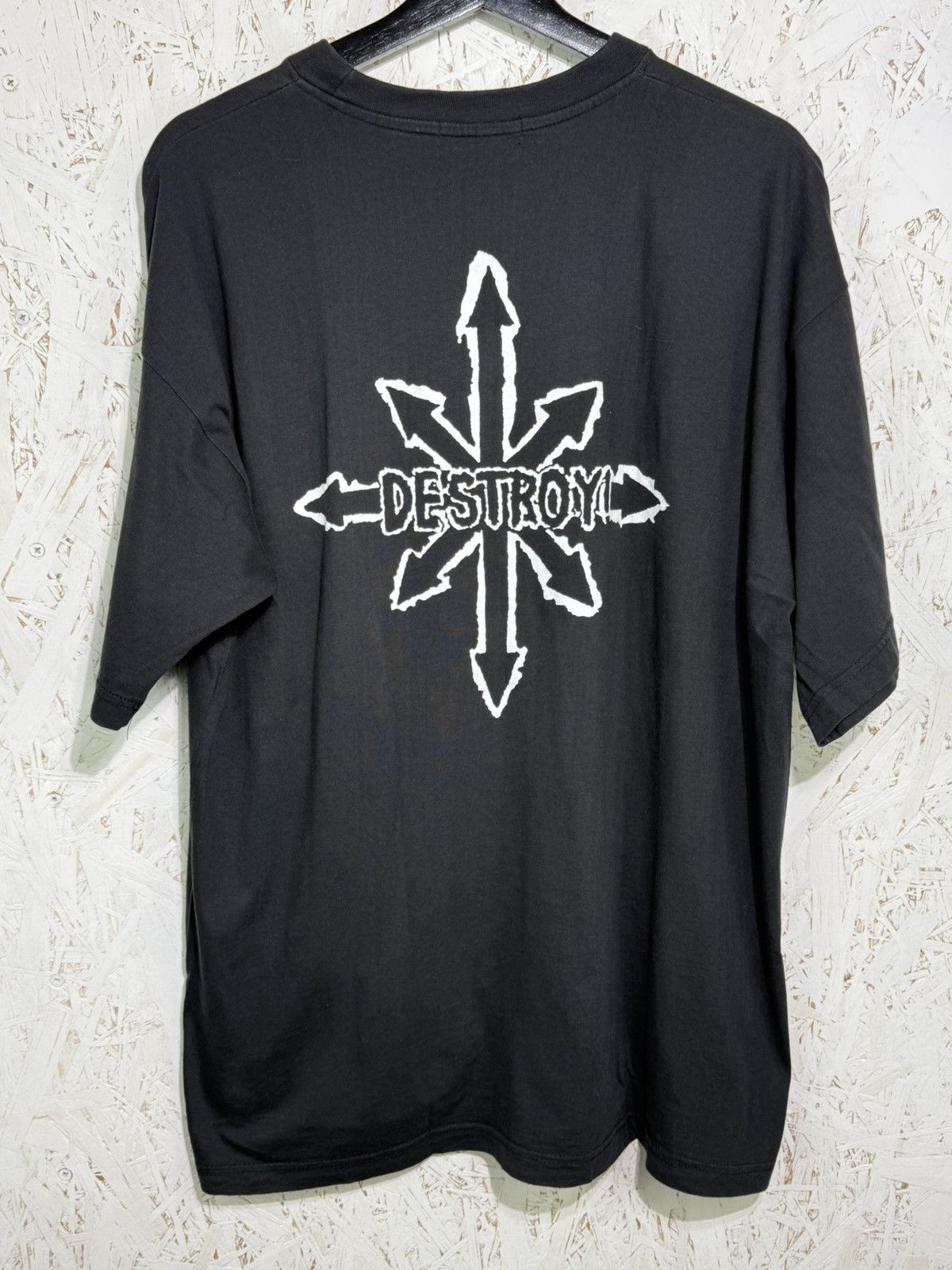Band Tees Destroy! Burn This Racist System Down Crust Punk T-Shirt XXL Size US XXL / EU 58 / 5 - 5 Thumbnail
