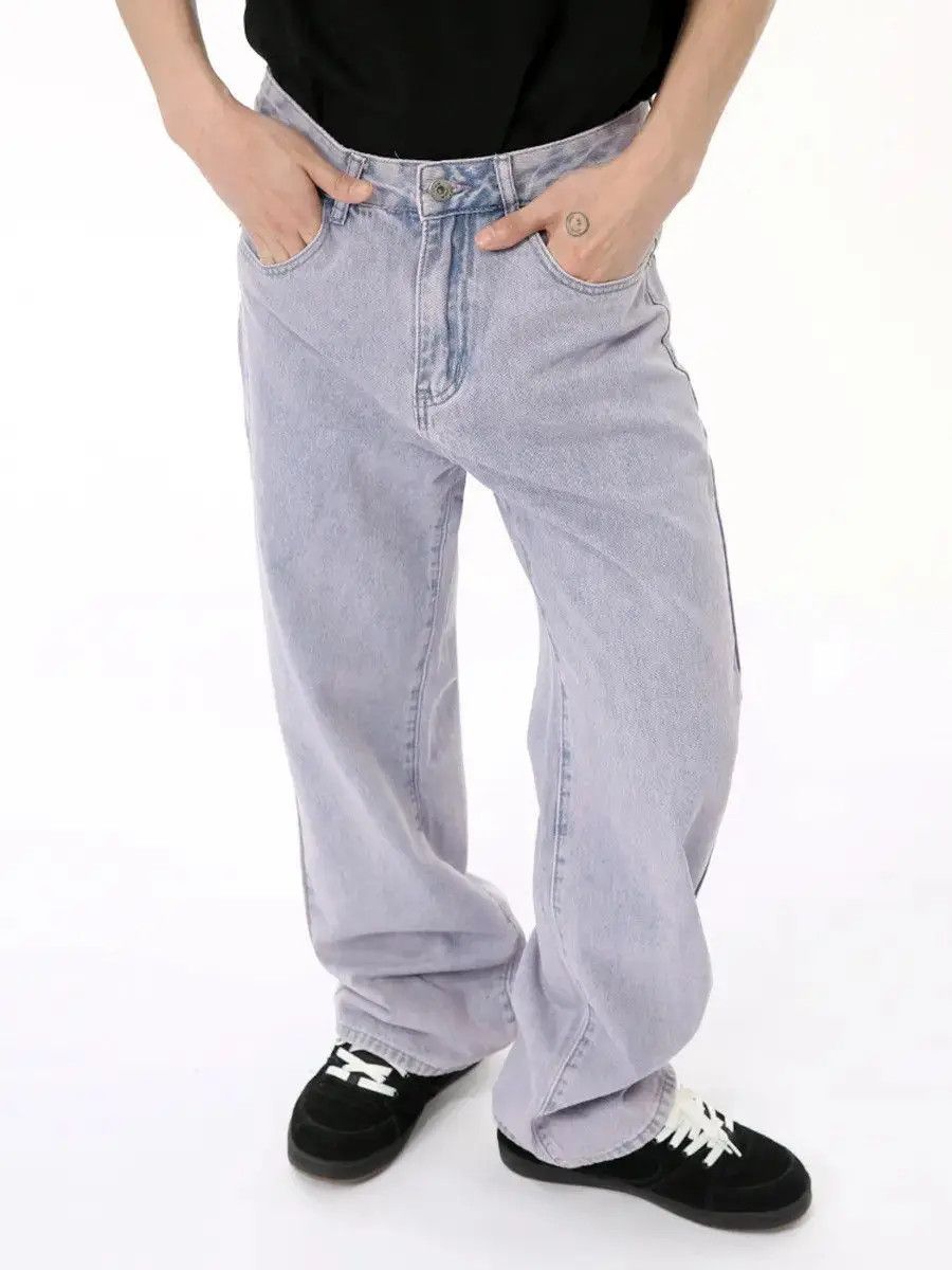 Japanese Brand Retro loose high street light purple jeans Size US 32 / EU 48 - 4 Thumbnail