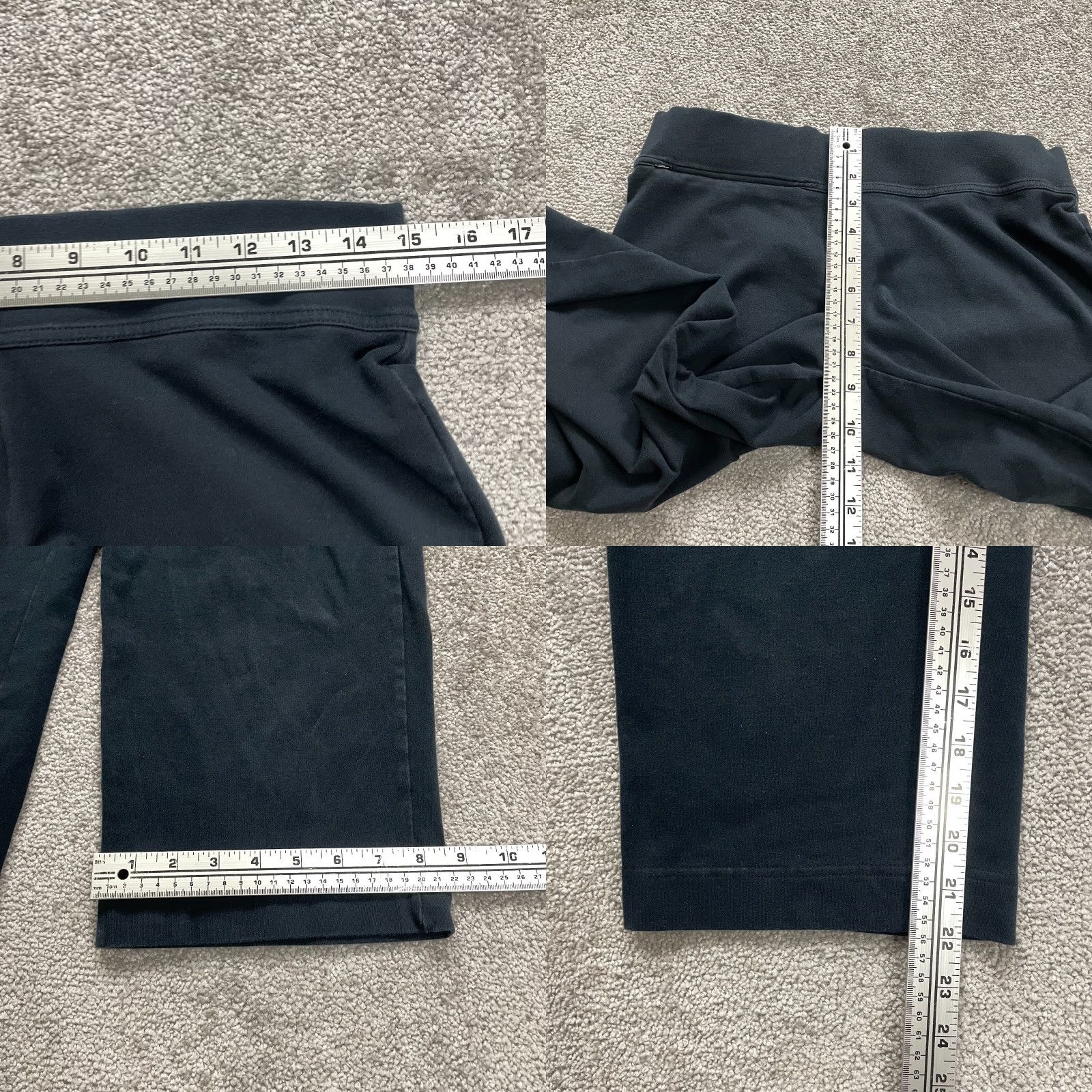 Lands' End Women XS Cropped Pants Activewear Casual Travel Straight Pull-On Navy Blue 30x22