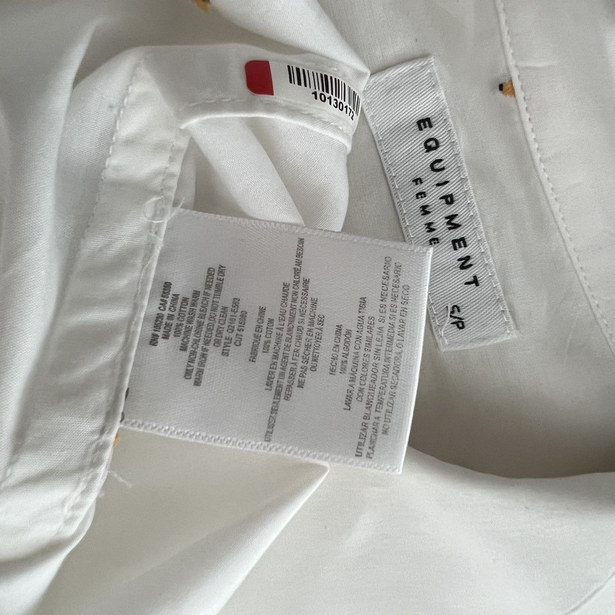 Equipment Equipment Femme White Fruit Banana Embroidered Button Shirt Size S / US 4 / IT 40 - 6 Thumbnail