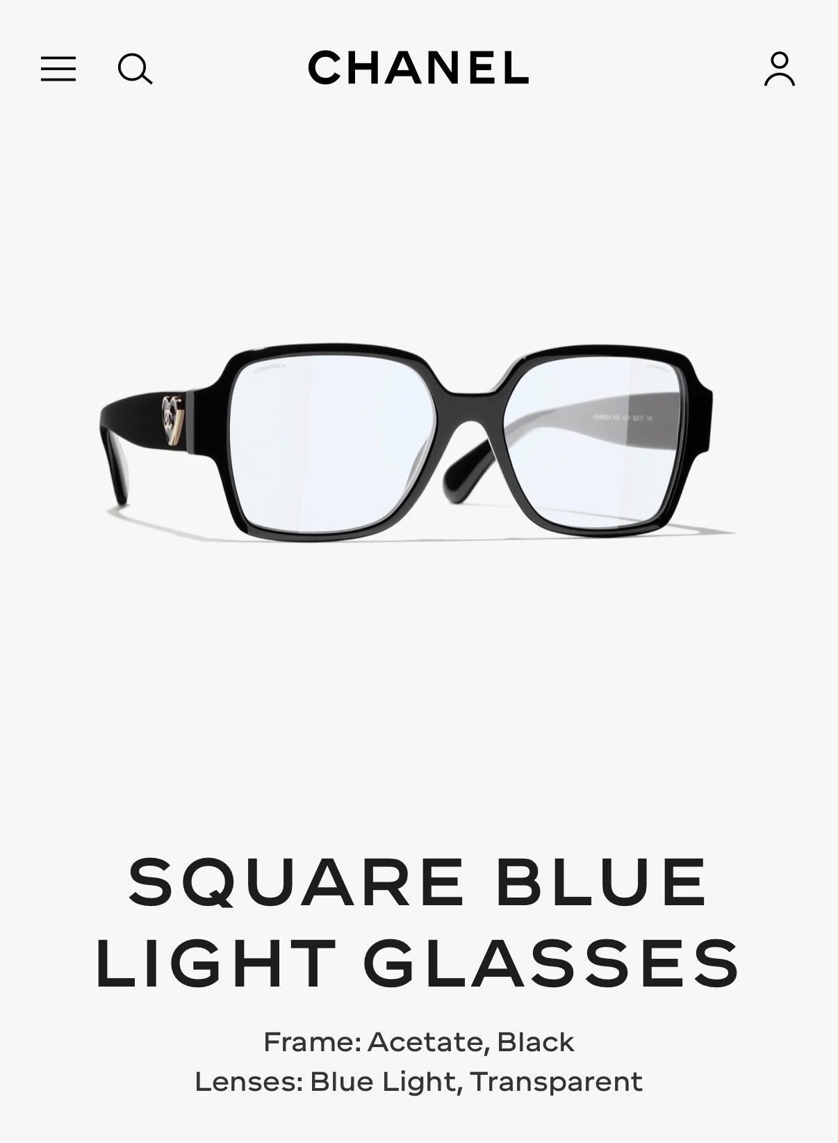 Chanel Chanel Square Blue Light Glasses Size ONE SIZE - 6 Thumbnail