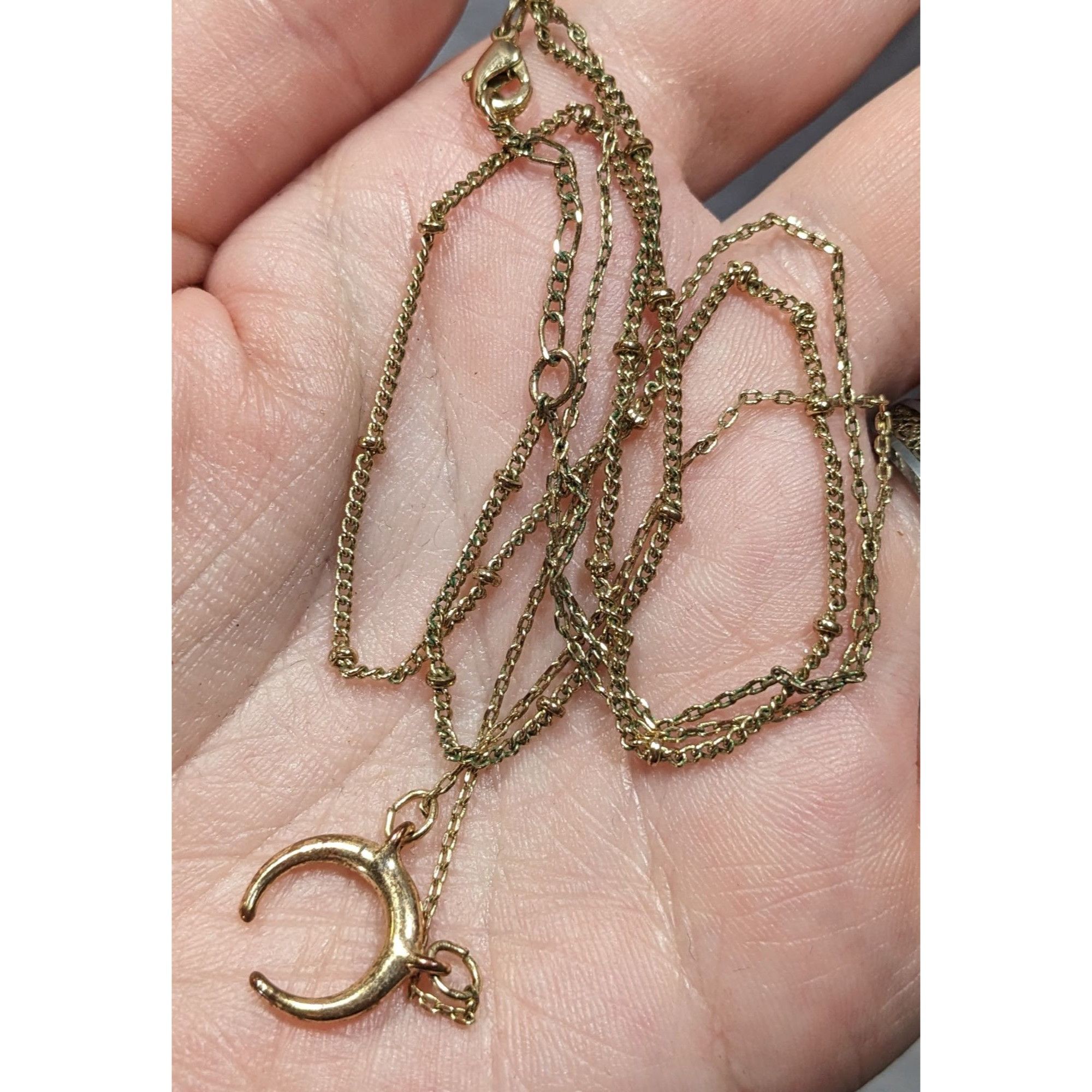 Other Minimalist Witchy Crescent Moon Gold Tone Layered Necklace Size ONE SIZE - 3 Thumbnail