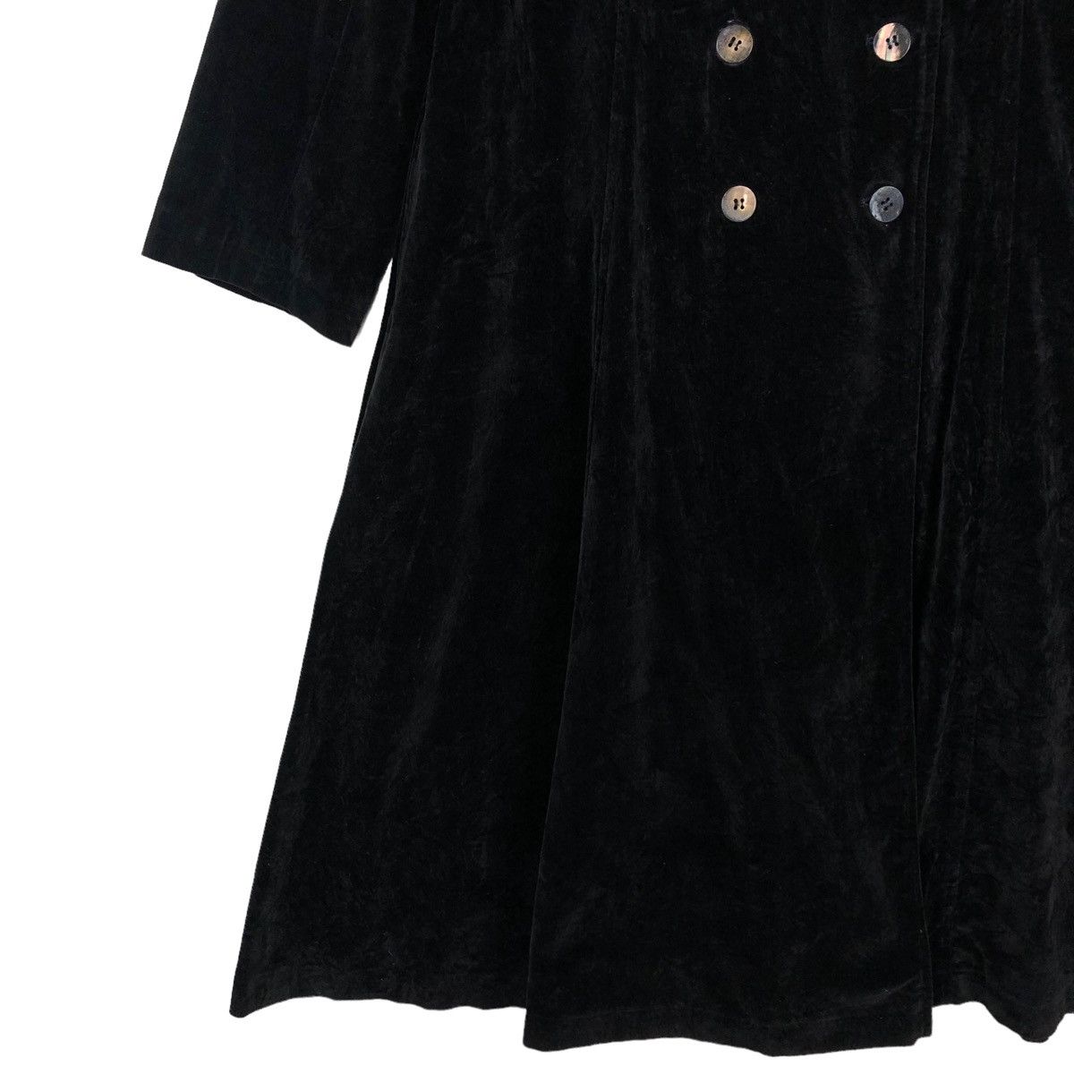 Yohji Yamamoto 🔥Rich Black - Velvet Fly Coats Long Jacket I Wish Y’s Bis Size M / US 6-8 / IT 42-44 - 4 Thumbnail