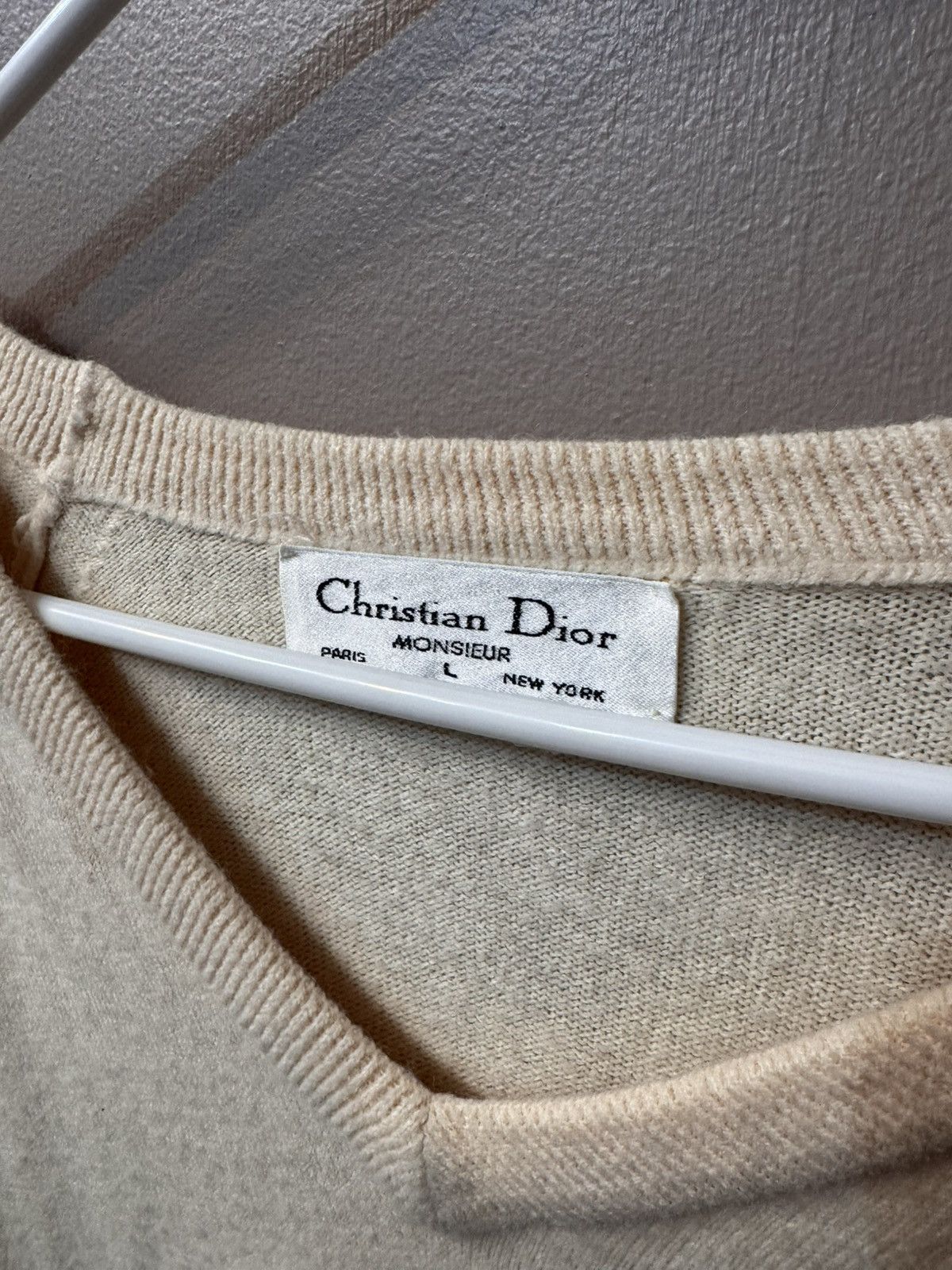 Dior Vintage Men’s Dior V neck Long Sleeve Sweater Size US L / EU 52-54 / 3 - 3 Thumbnail