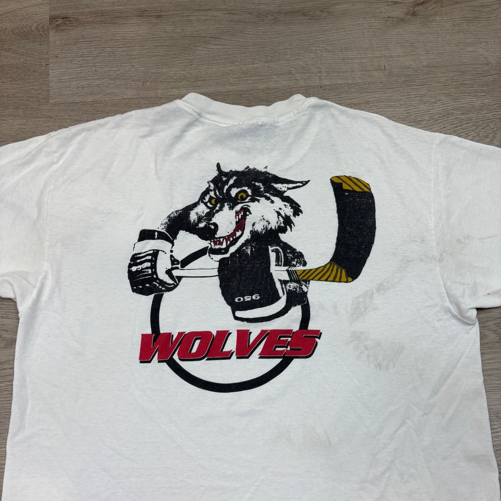 Hanes × Vintage VTG 90s Chicago Wolves SAG Hockey Single Stitch Shirt XL Size US XL / EU 56 / 4 - 3 Thumbnail